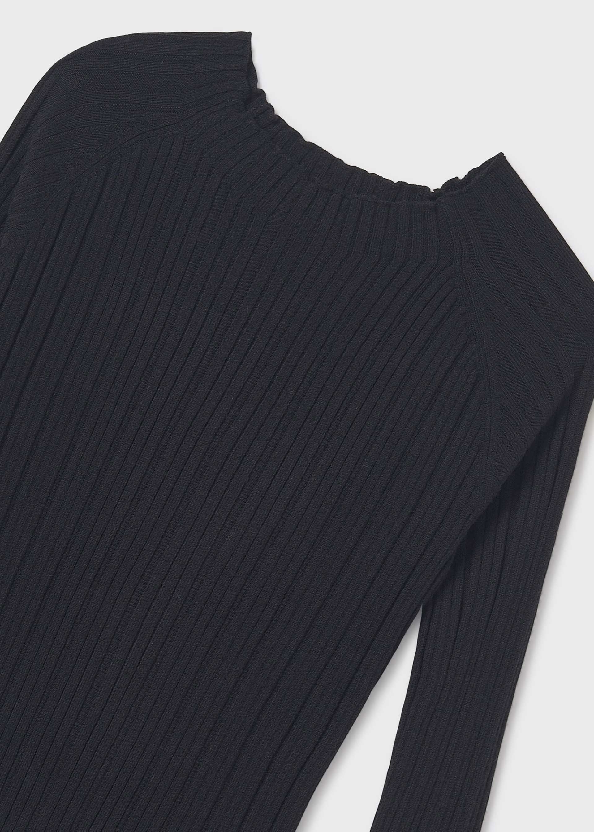 Girl Rib Knit Mock Neck Sweater