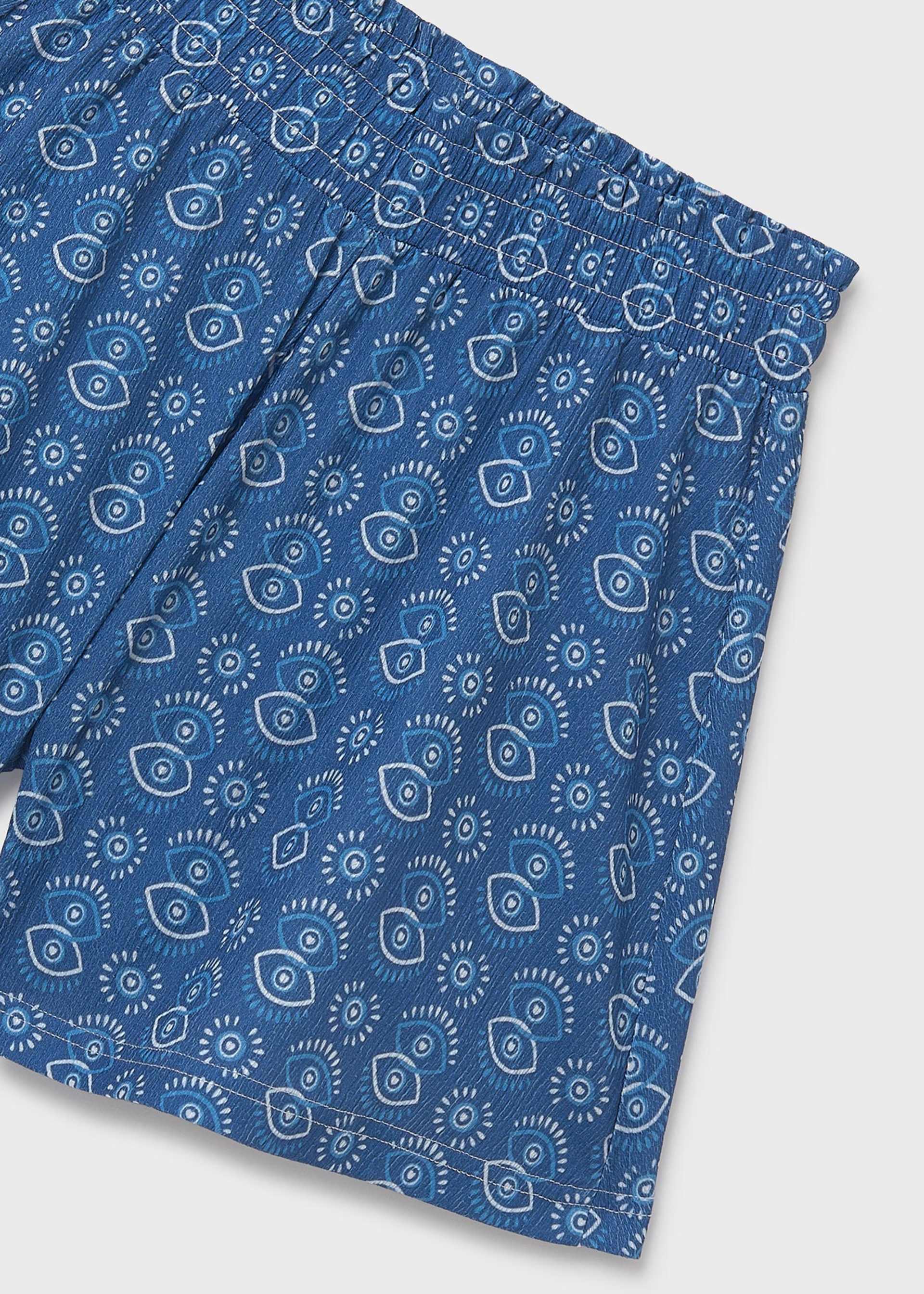 Girl structured print shorts