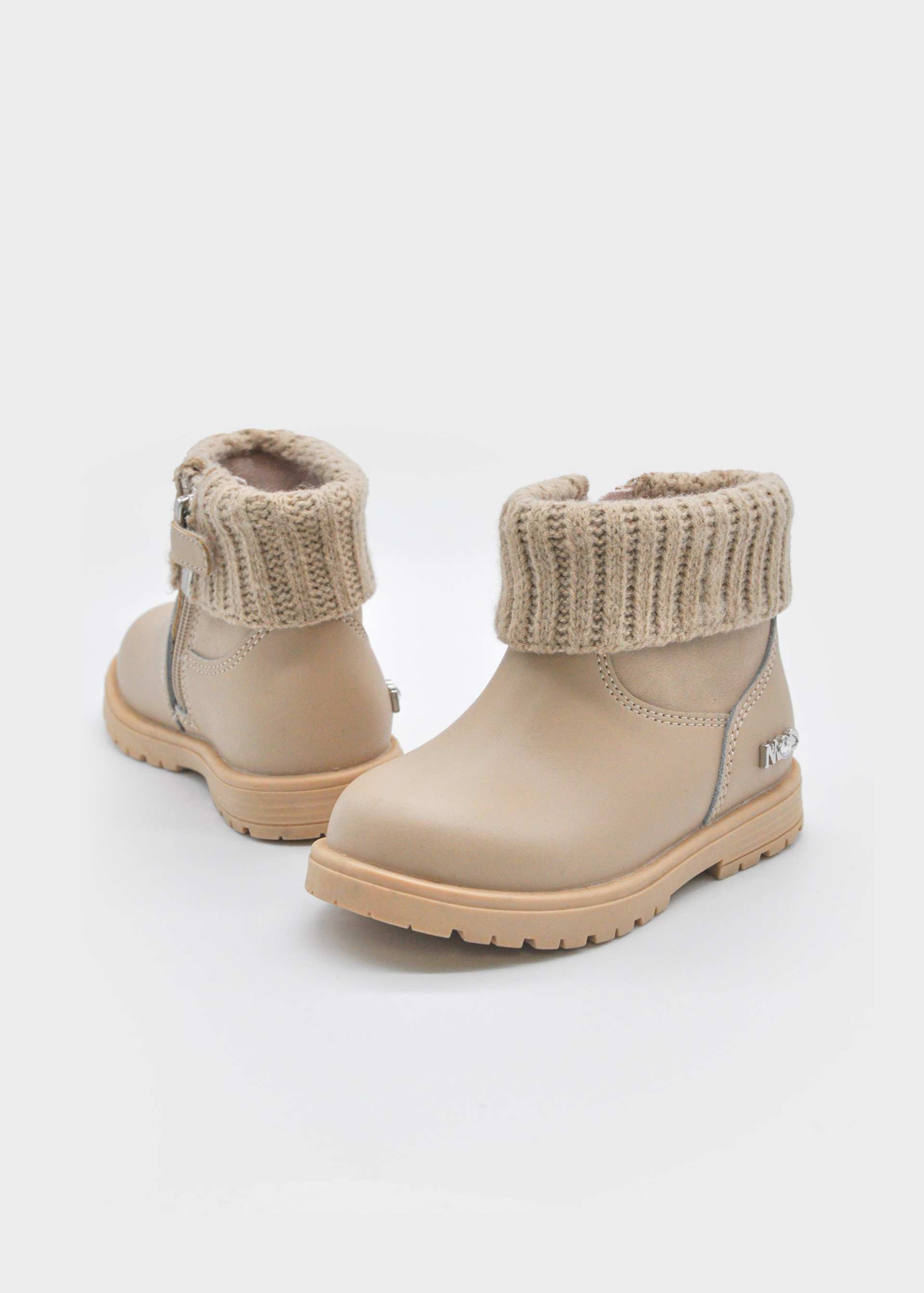 Bottines motardes cuir tricot bébé