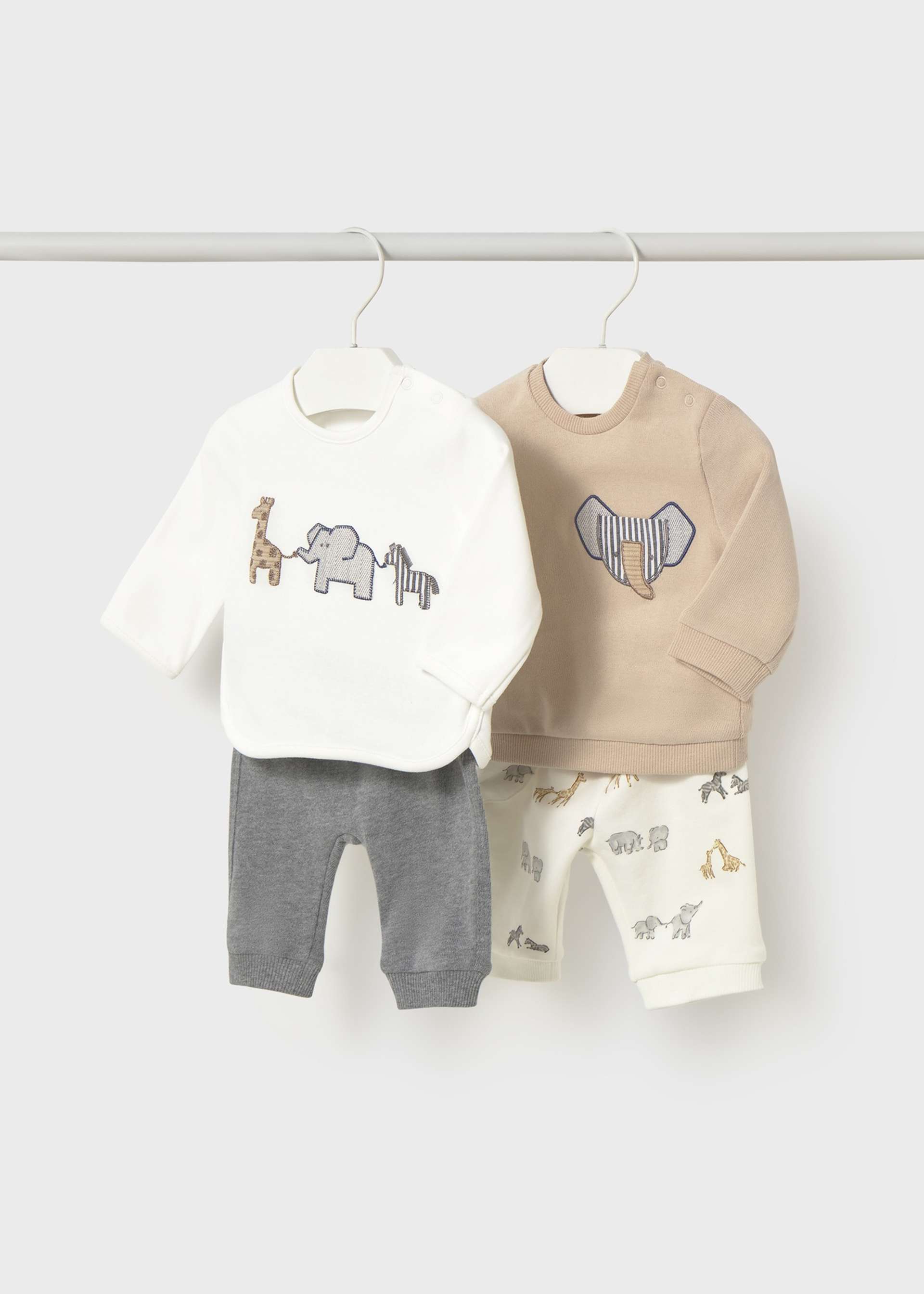 Conjunto 4 piezas animalitos recién nacido