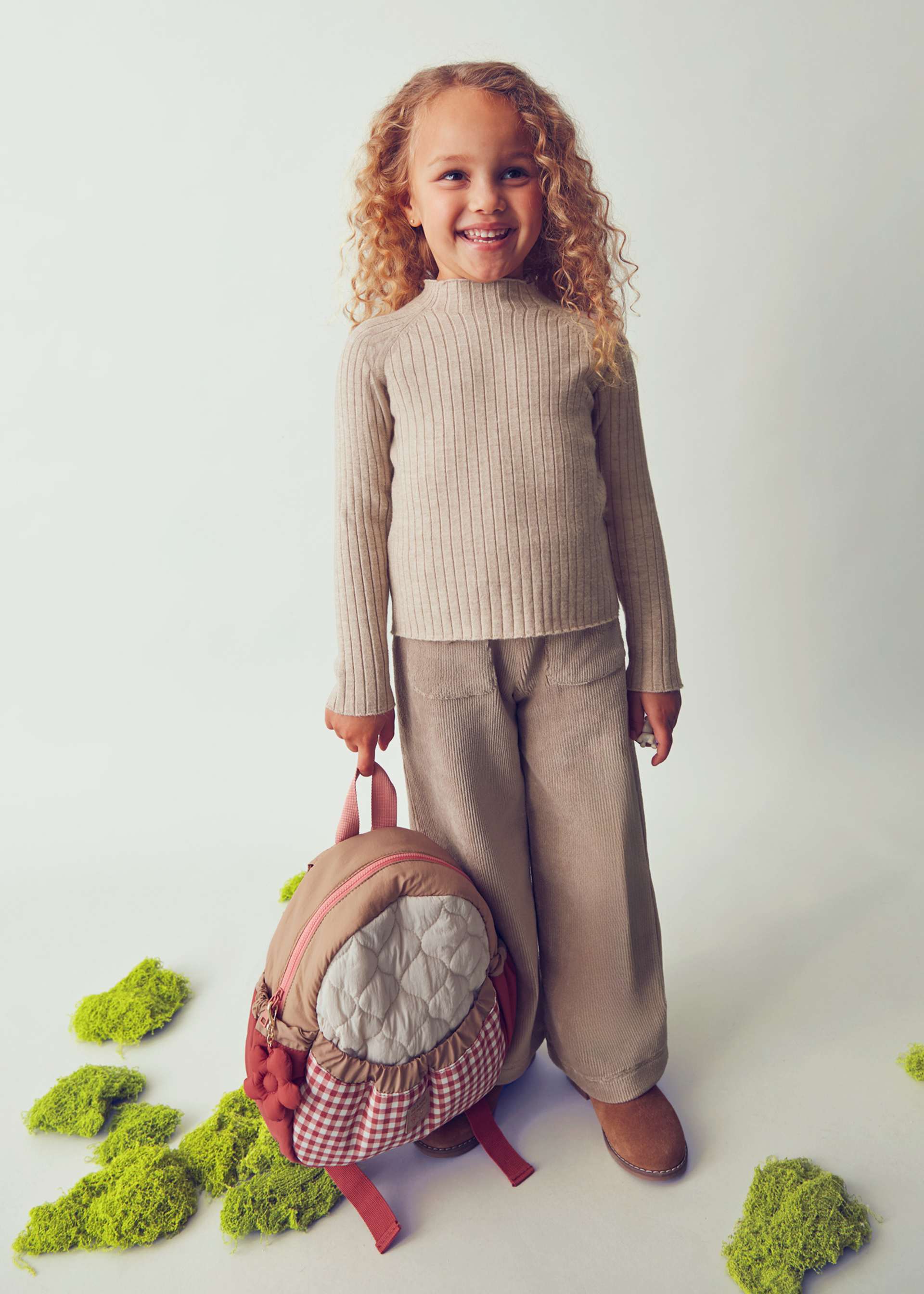 T-shirt col cheminé tricot fille