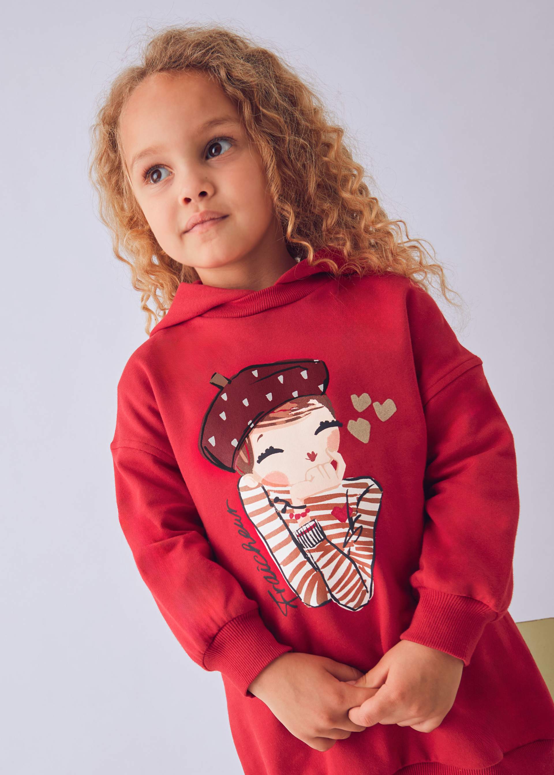 Robe en molleton à capuche fille