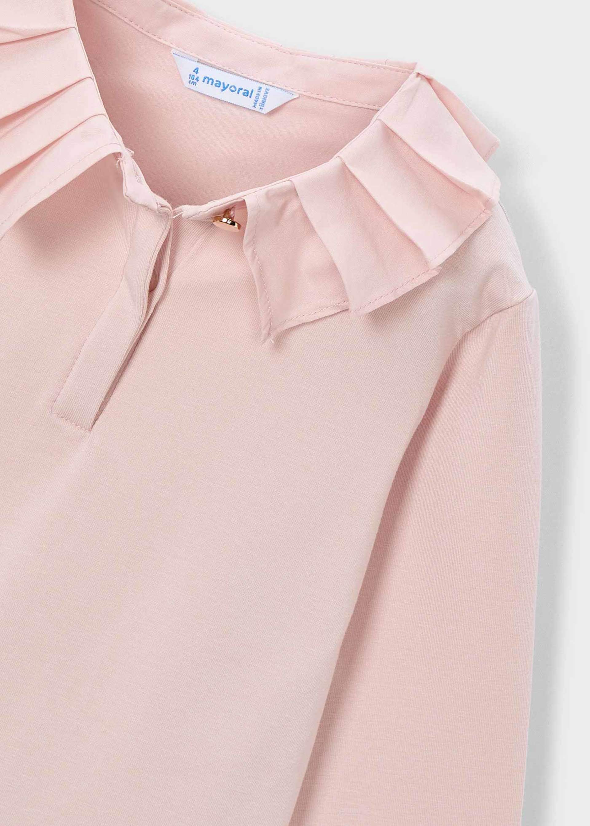 Girl Decorative Collar Polo Shirt Girl Decorative Collar Polo Shirt