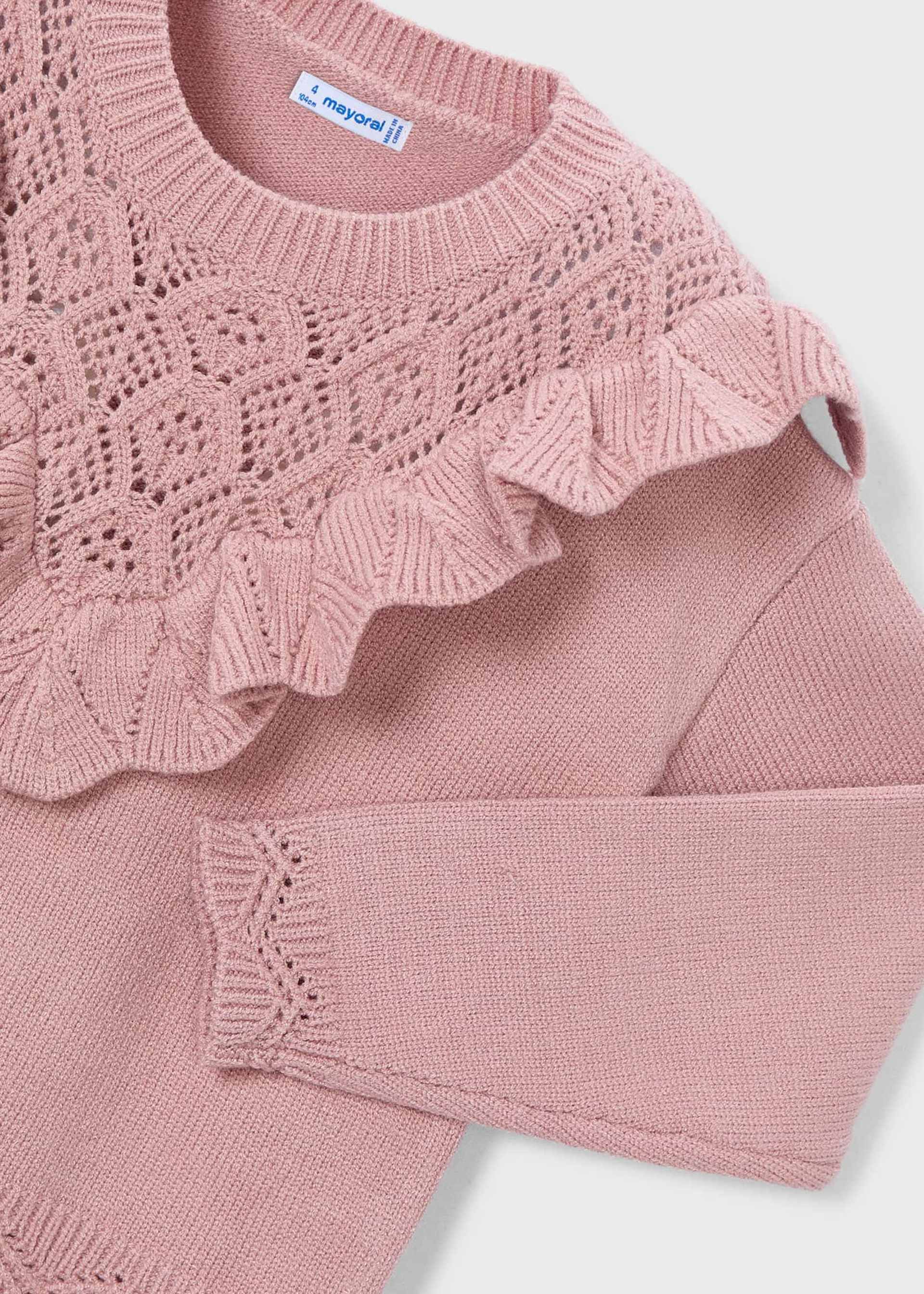 Girls openwork knit jumper