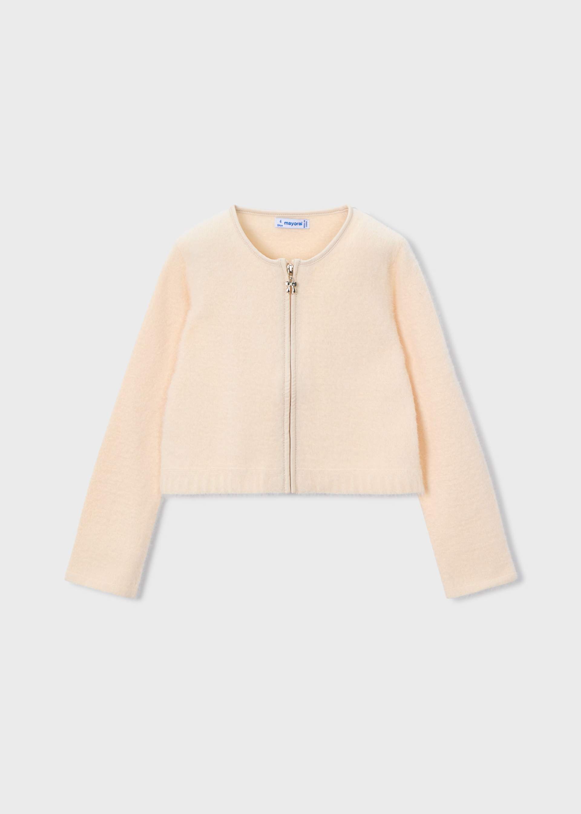 Girl Faux Fur Knit Cardigan