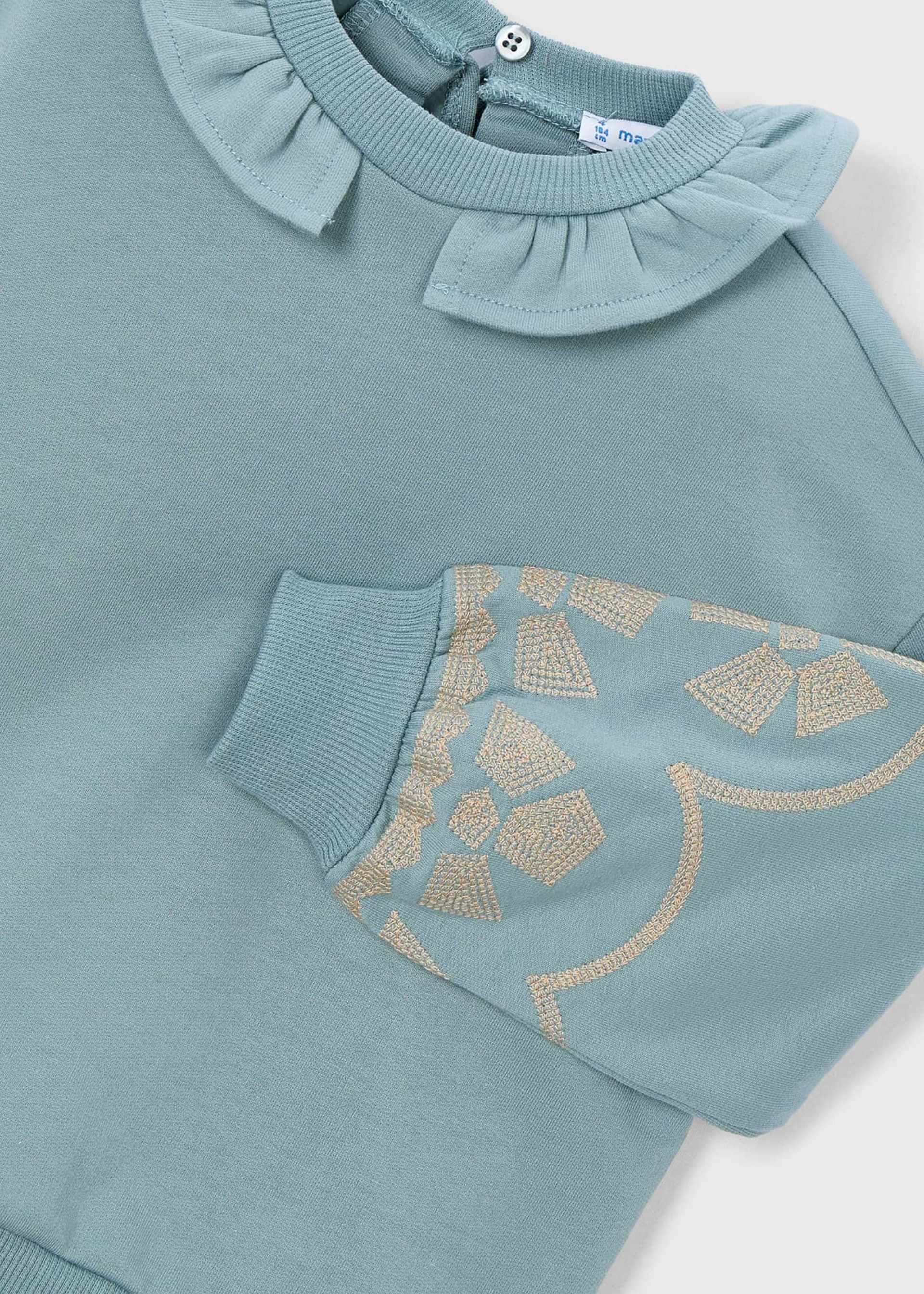 Sudadera cuello volante niña