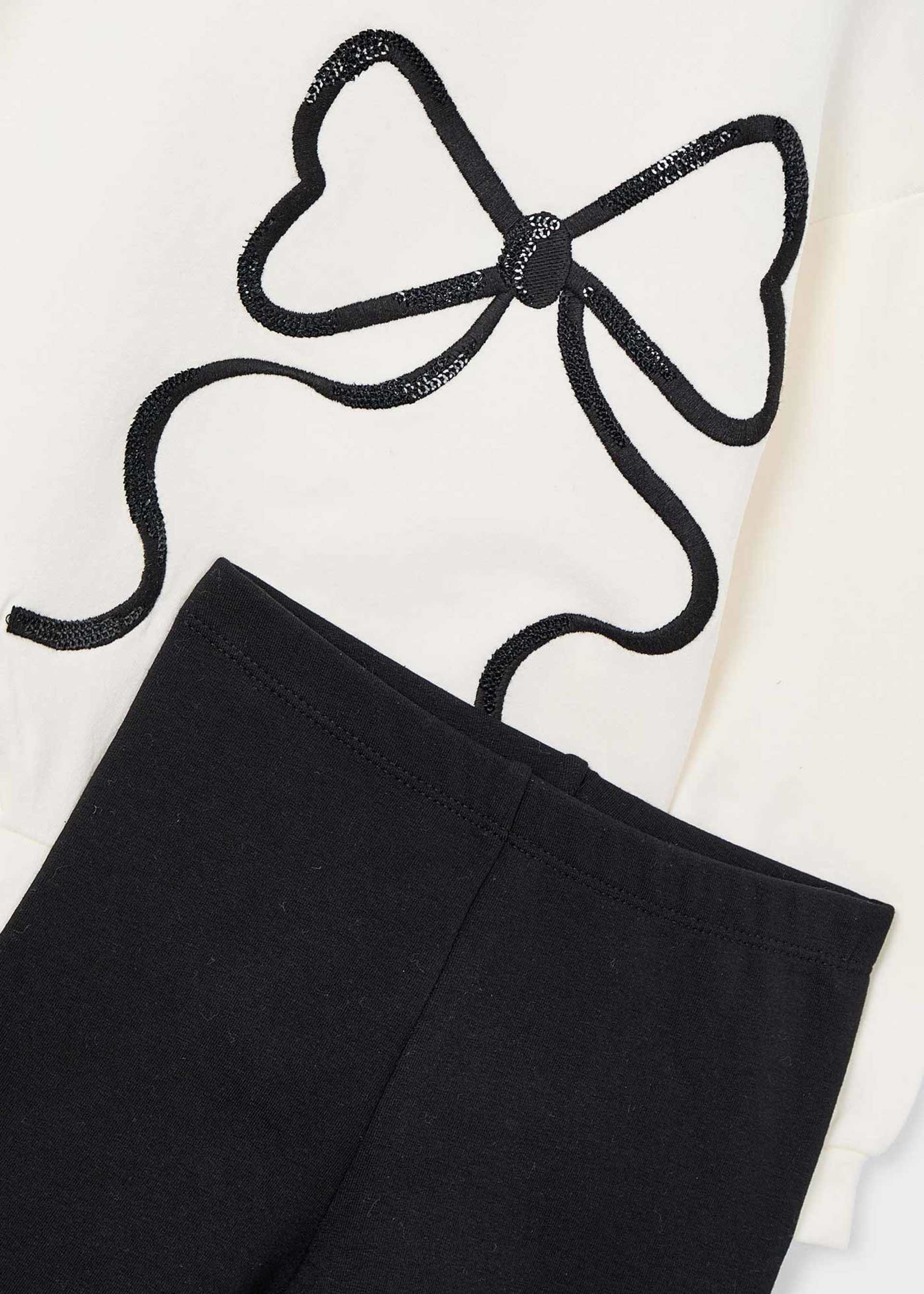 Conjunto legging y sudadera lazo niña