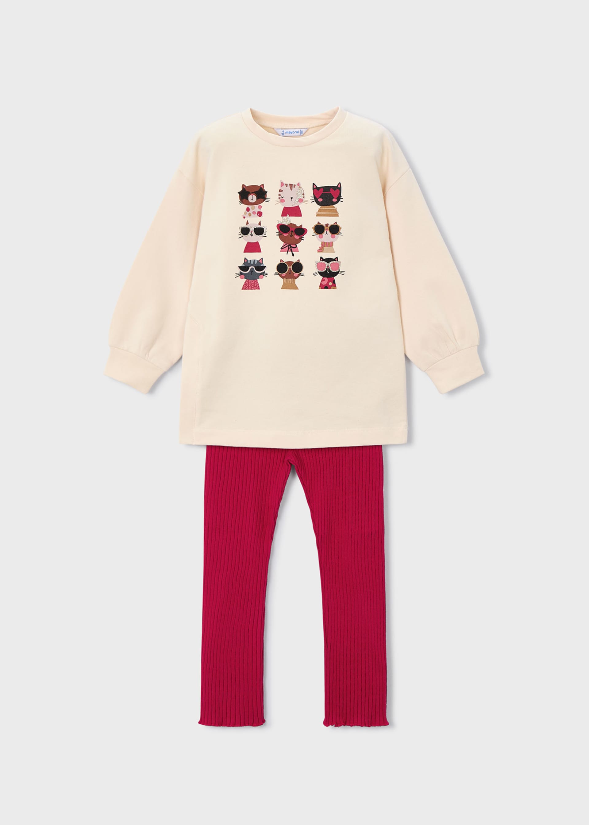 Girl Ribbed Leggings and Sweatshirt Set Girl Ribbed Leggings and Sweatshirt Set
