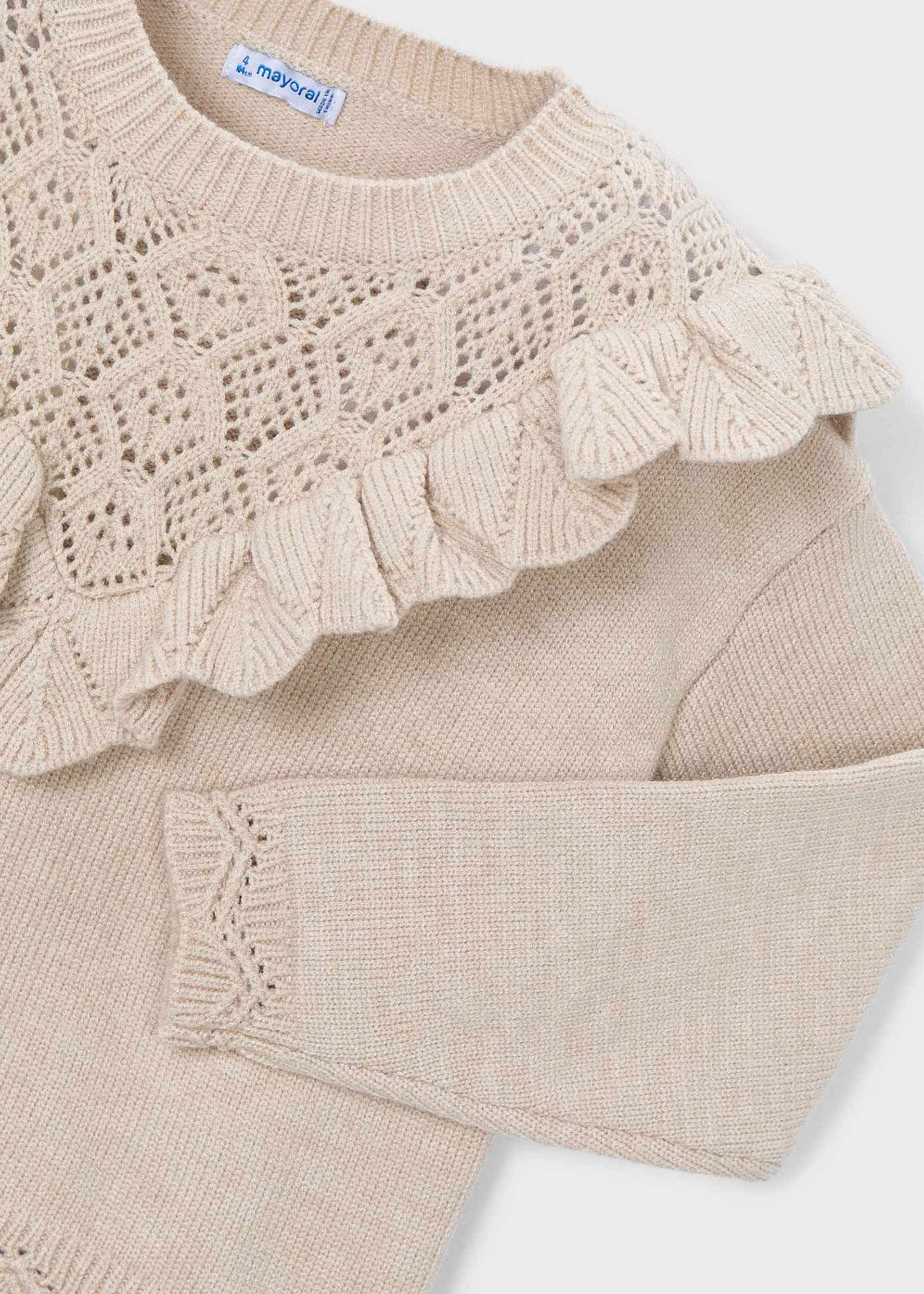 Camisola tricô aberturas menina