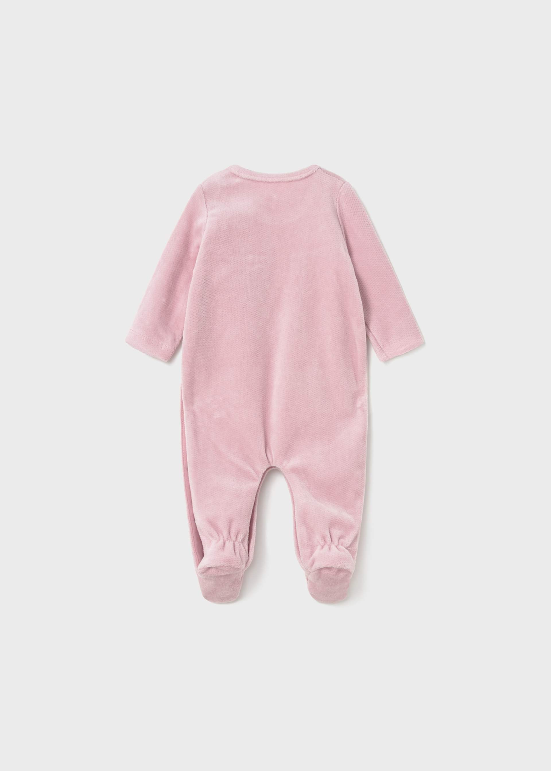 Newborn Girl 2-Piece Velour One Piece Set