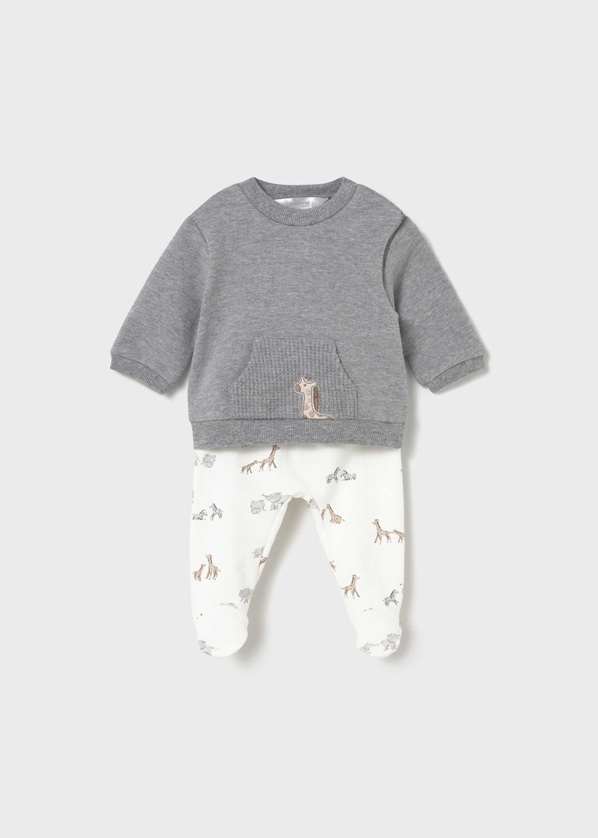 Set pantaloni si bluza nou-nascut