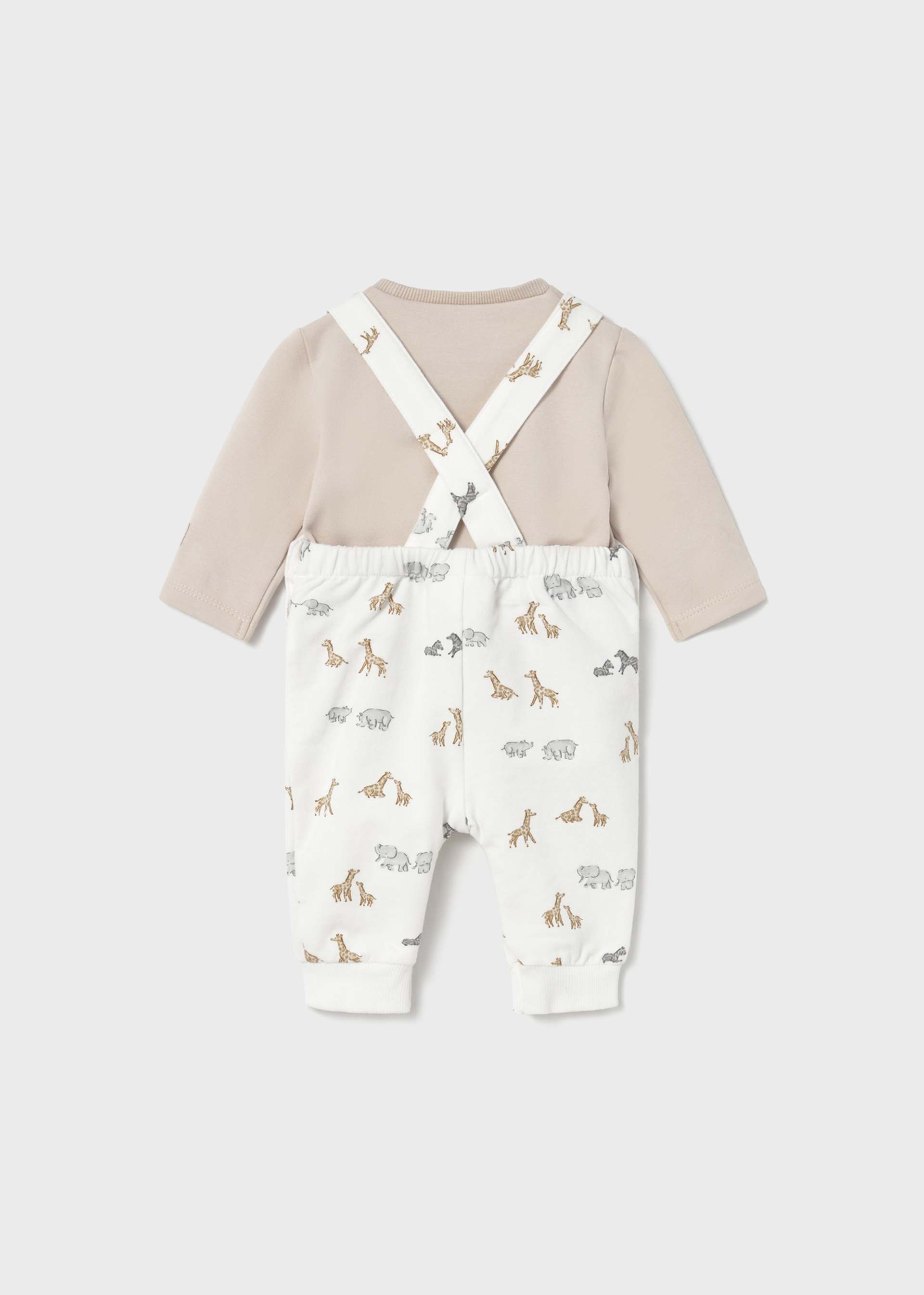 Ensemble salopette imprimée et t-shirt nouveau-né