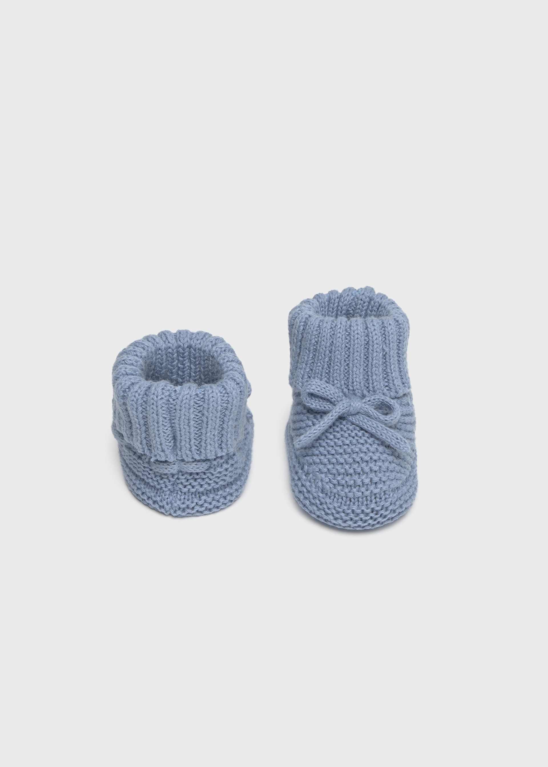Newborn knitted booties