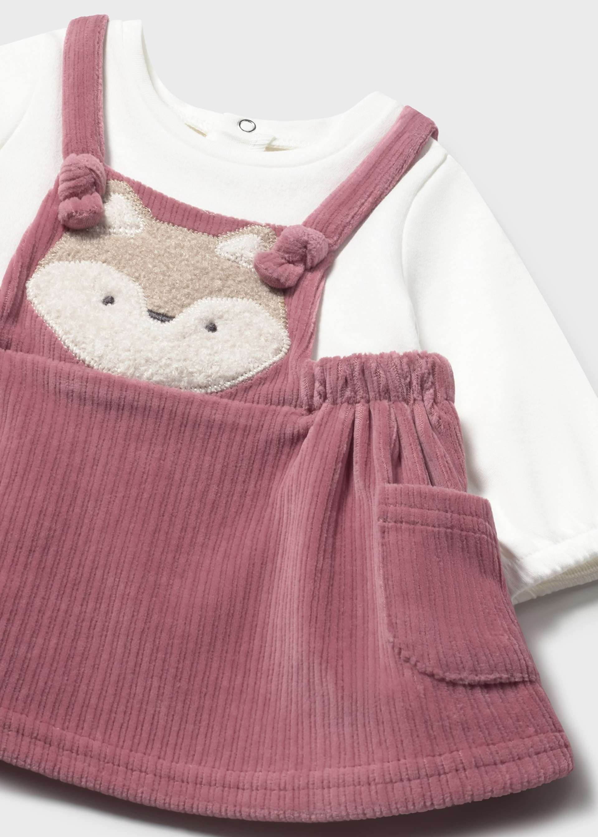 Newborn knitted corduroy skirt romper