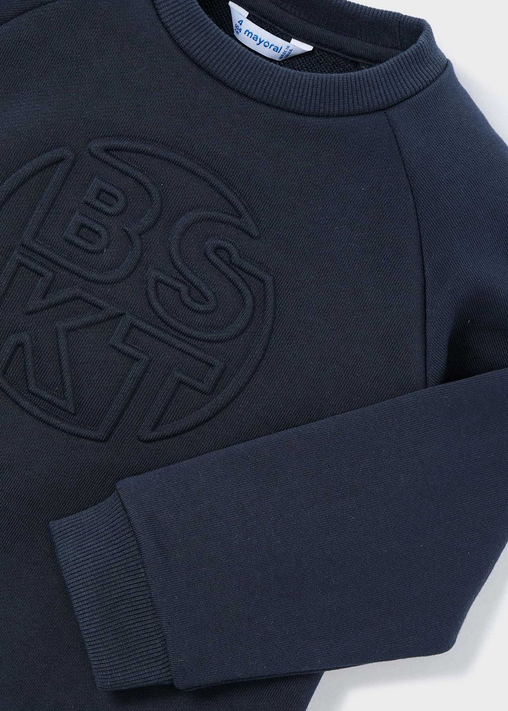 Boys motorcycle embossed sweatshirt