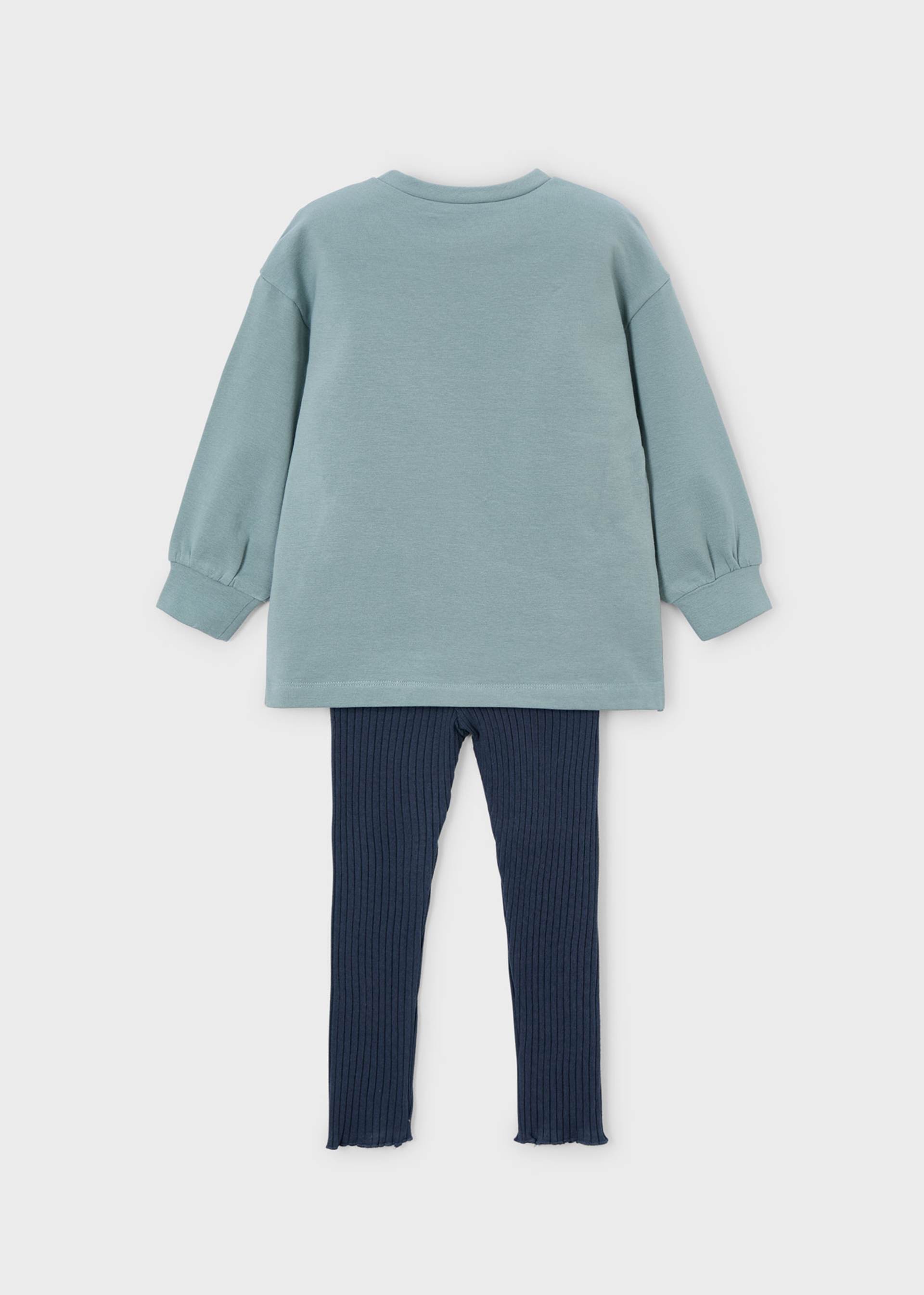 Girl Ribbed Leggings and Sweatshirt Set Girl Ribbed Leggings and Sweatshirt Set