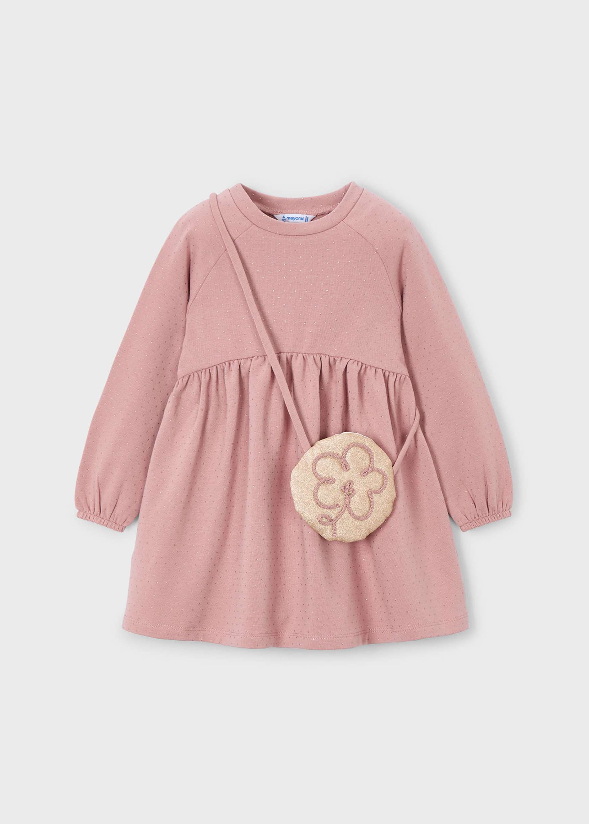 Vestido felpa com bolso menina