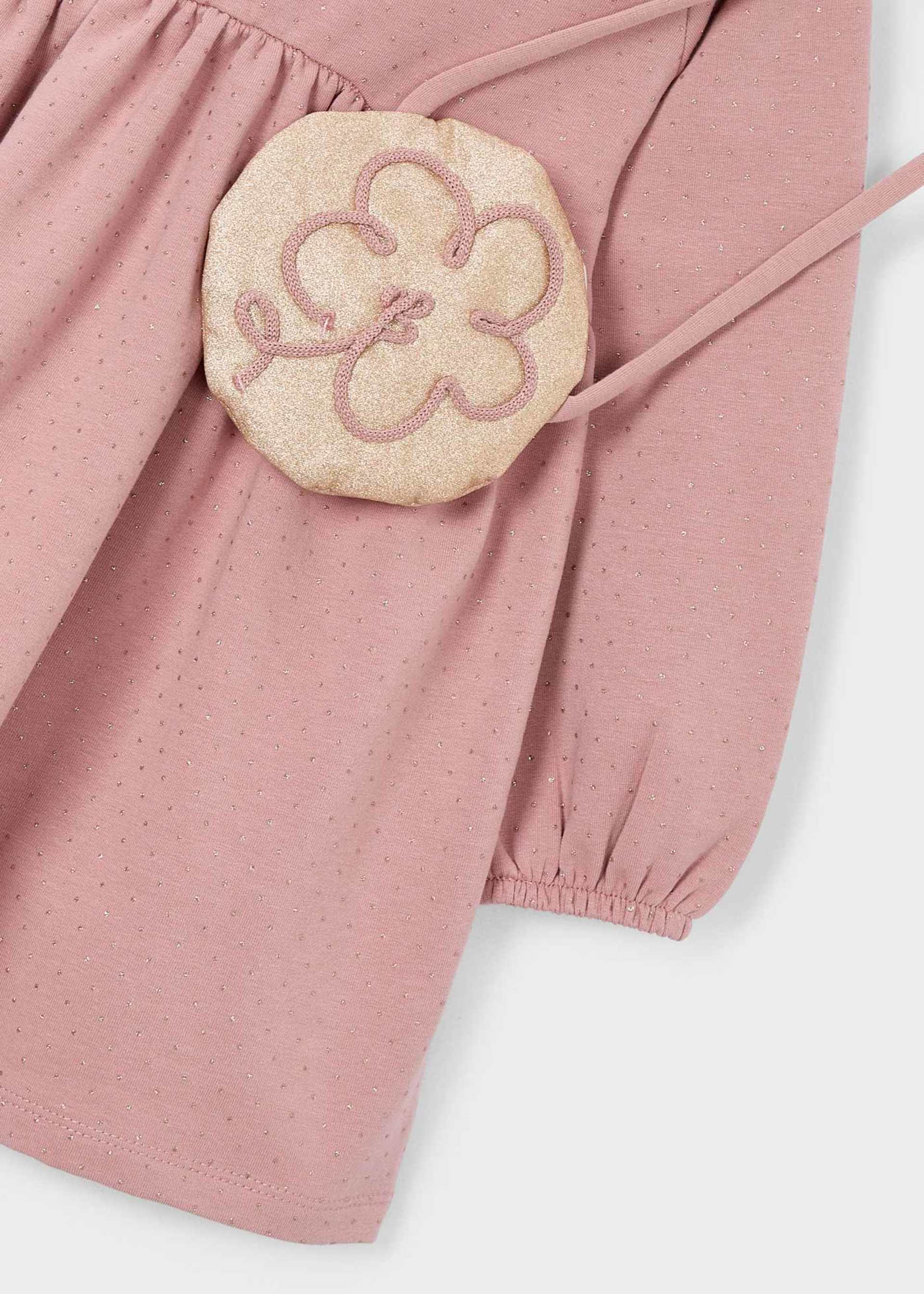 Girls fleece dress with bag