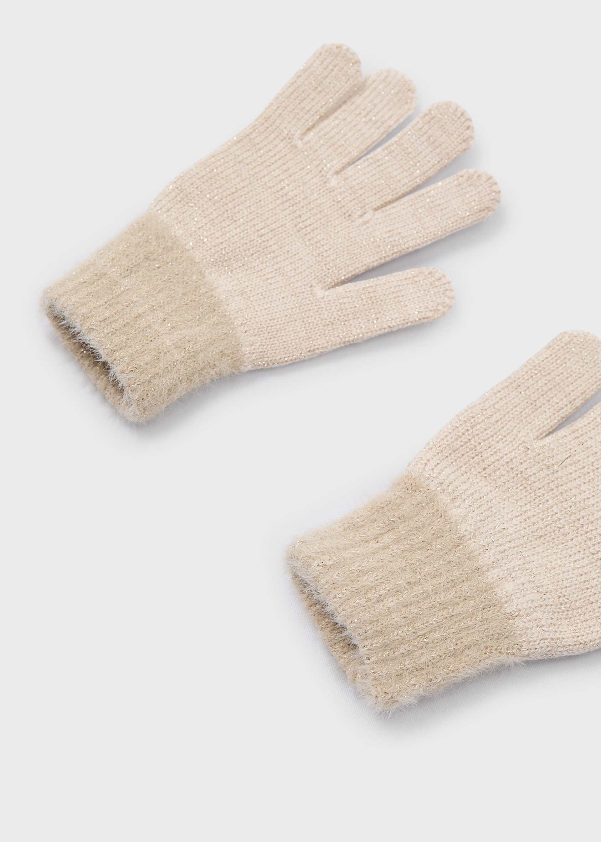 Guantes tricot pelo niña