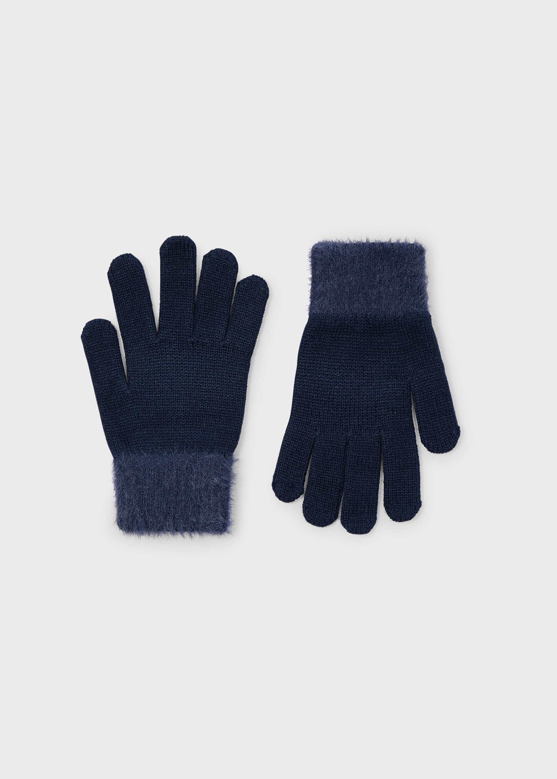 Guantes tricot pelo niña