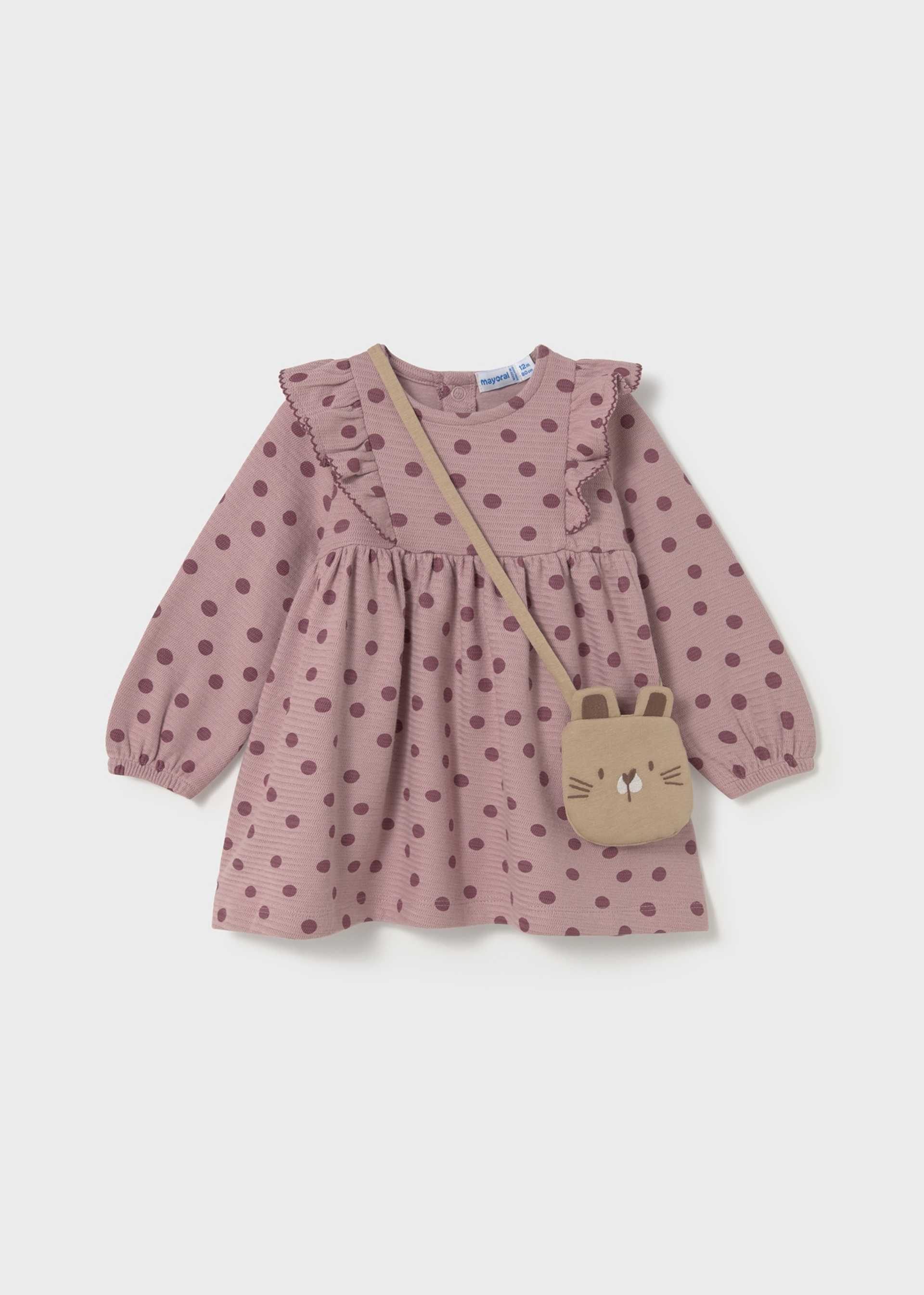 Vestido estampado con bolsa bebé