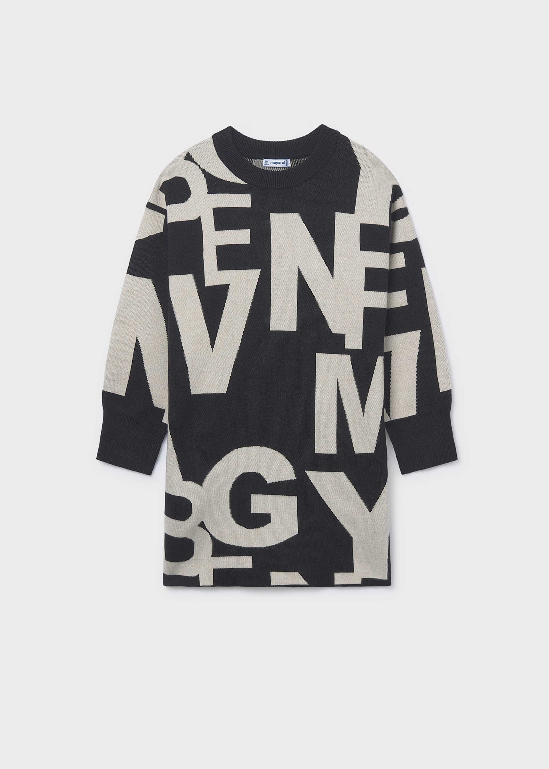 Jacquard Kleid Buchstaben Teenager Mädchen