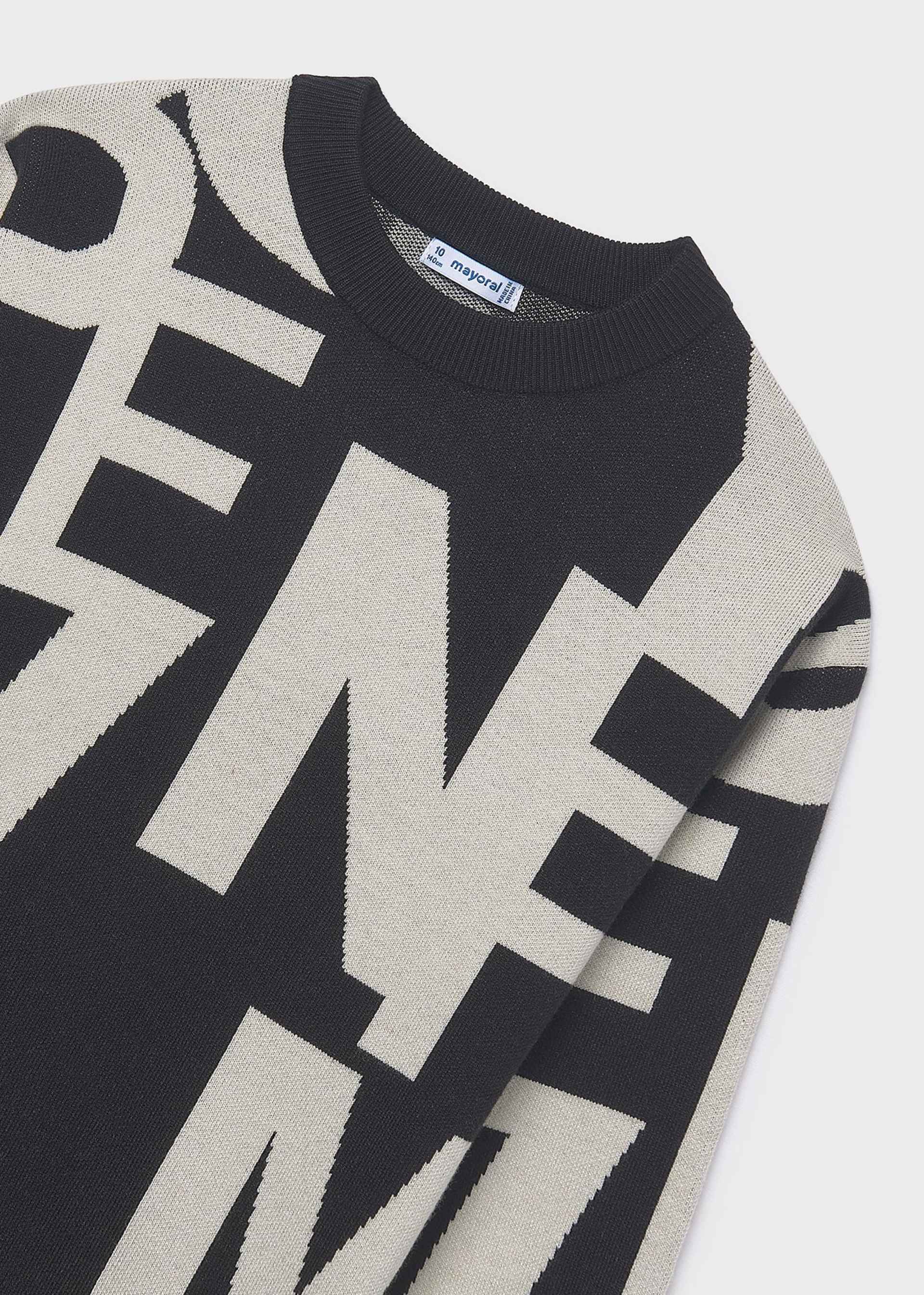 Jacquard Kleid Buchstaben Teenager Mädchen