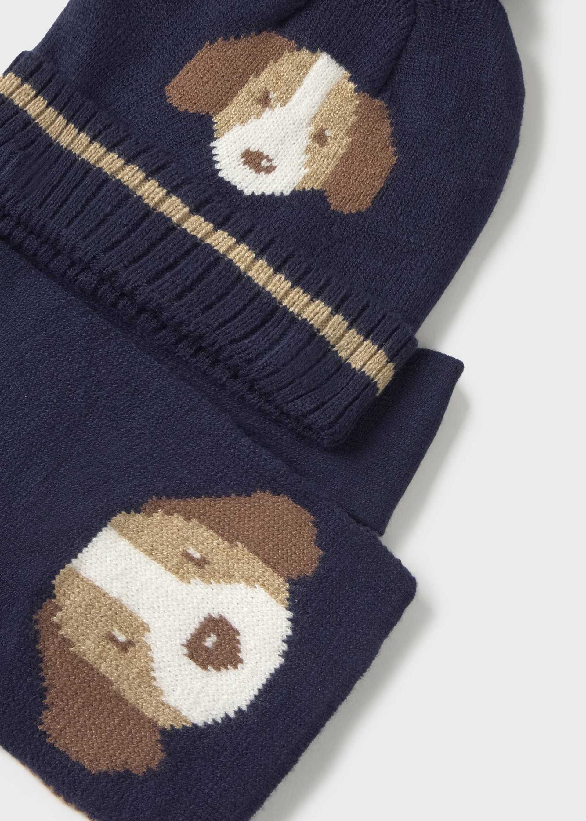 Conjunto gorro y bufanda perrito bebé