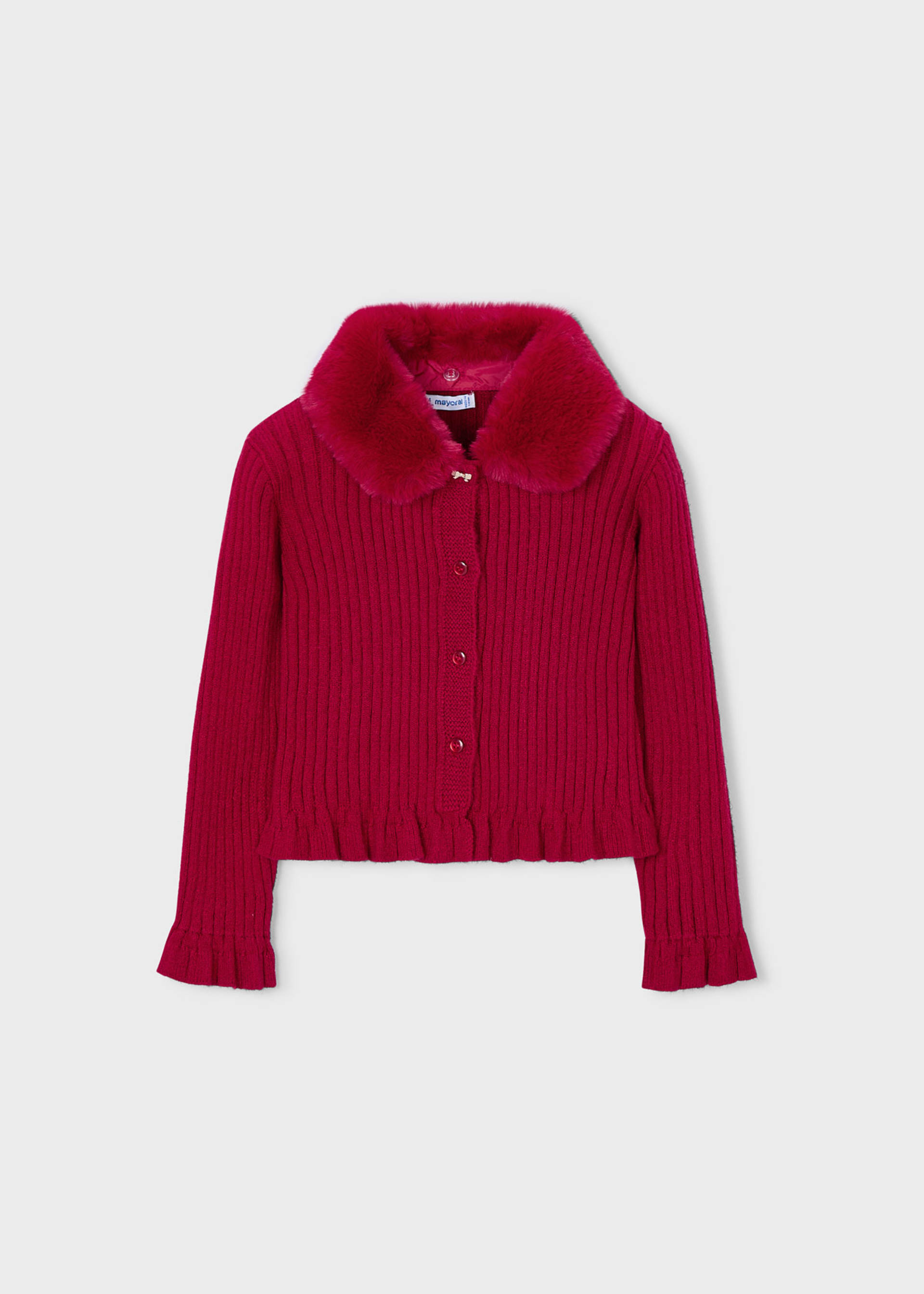 Cardigan col fourré fille