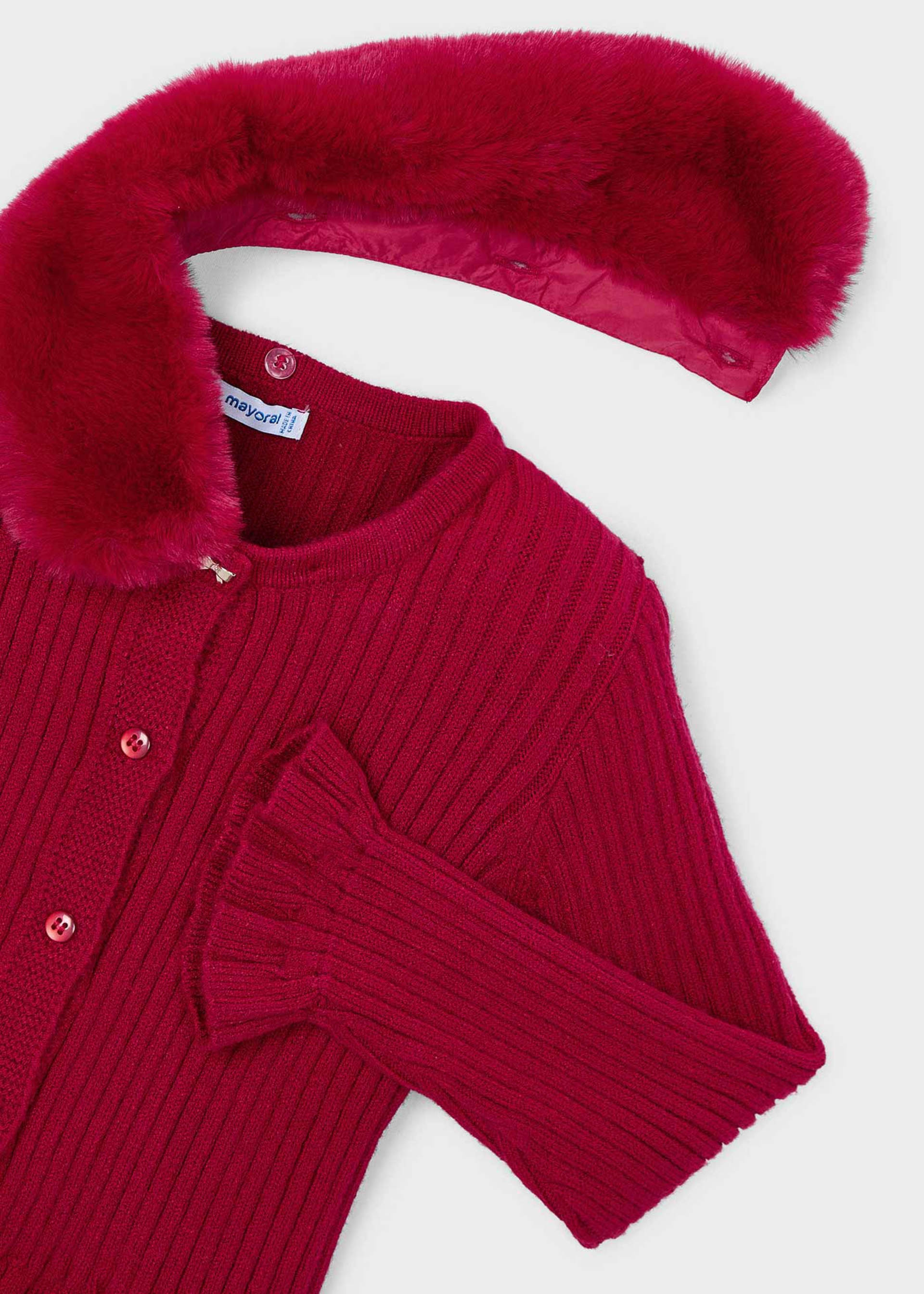 Cardigan col fourré fille