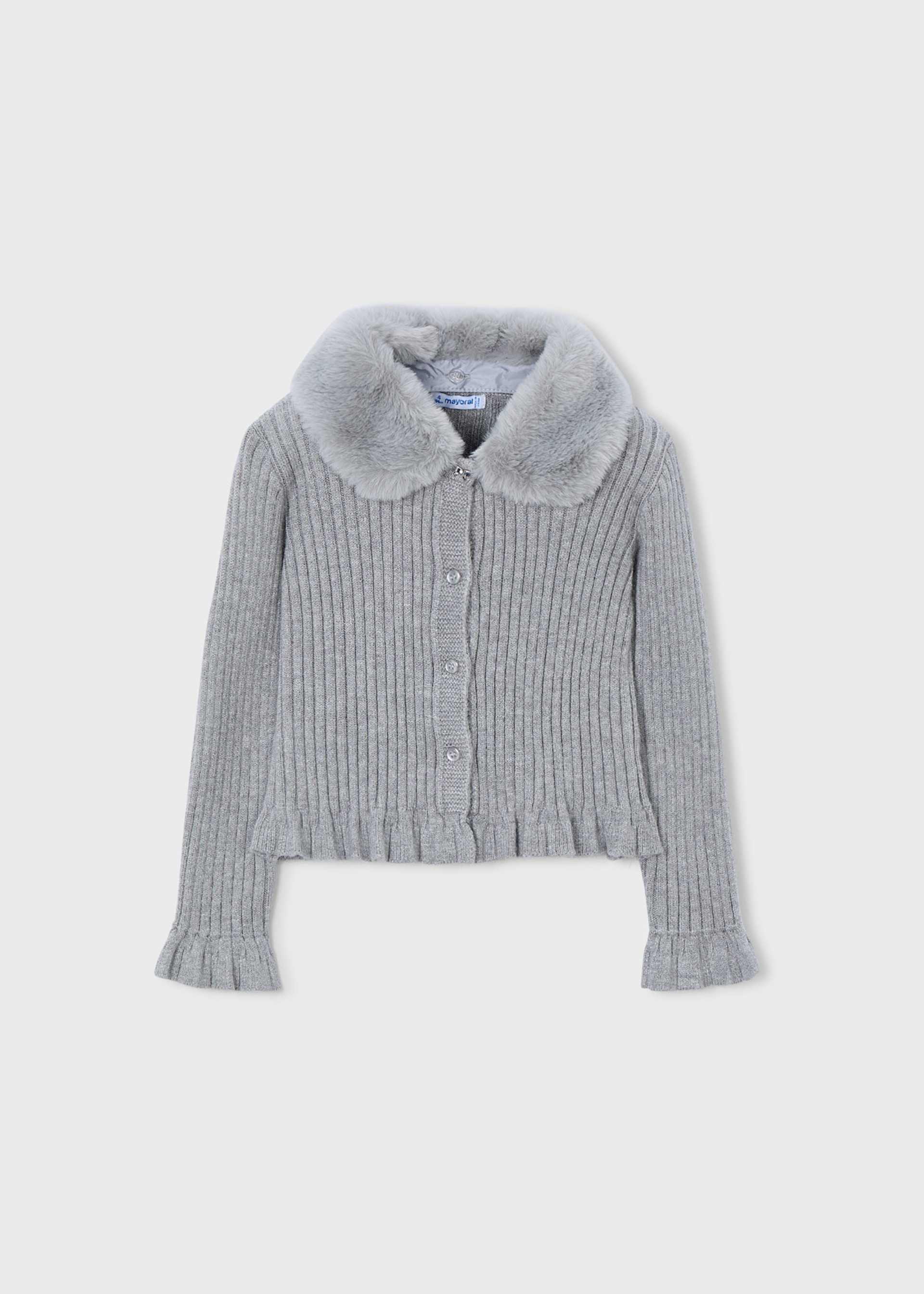Cardigan col fourré fille