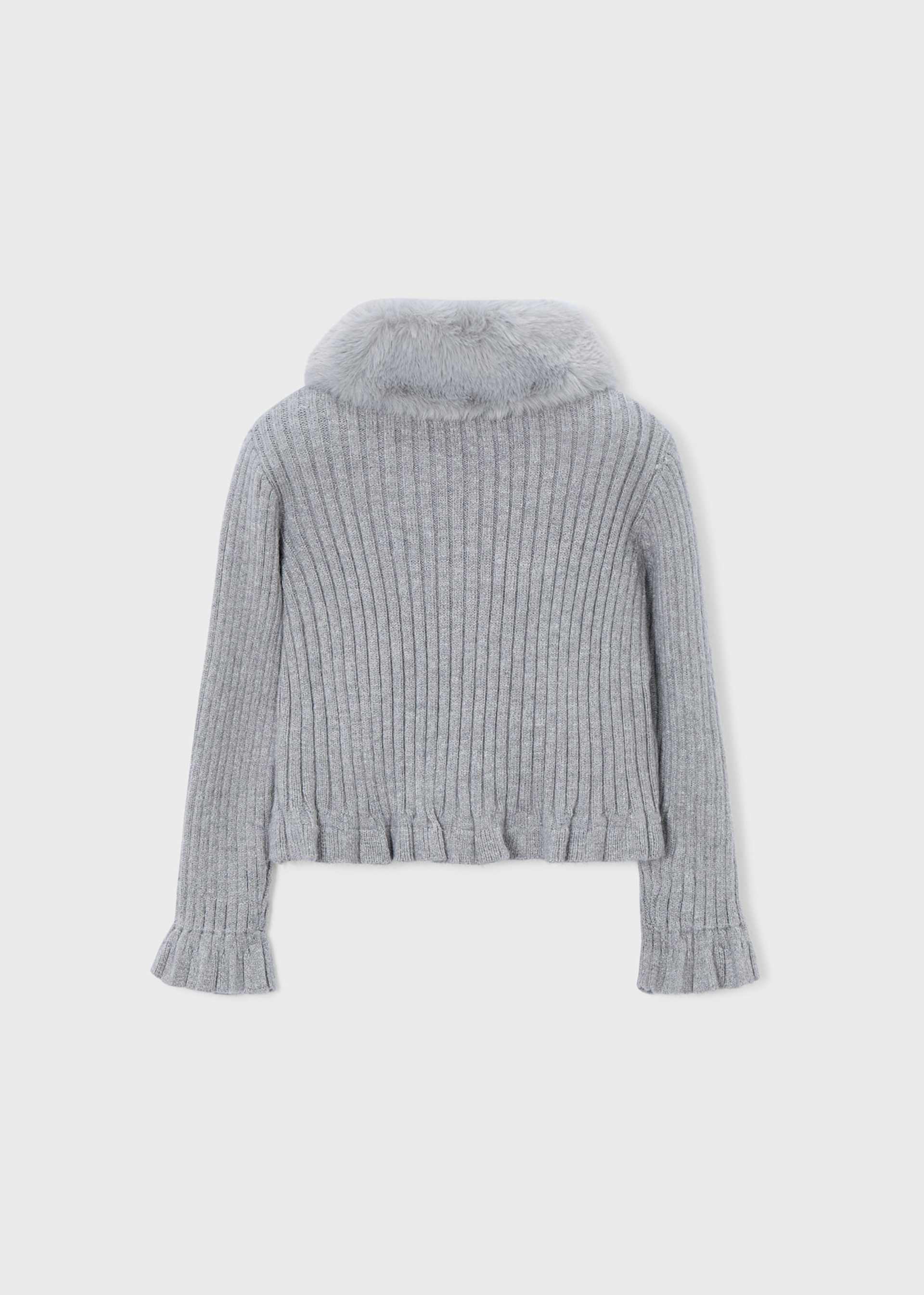 Strickjacke Fellkragen Mädchen