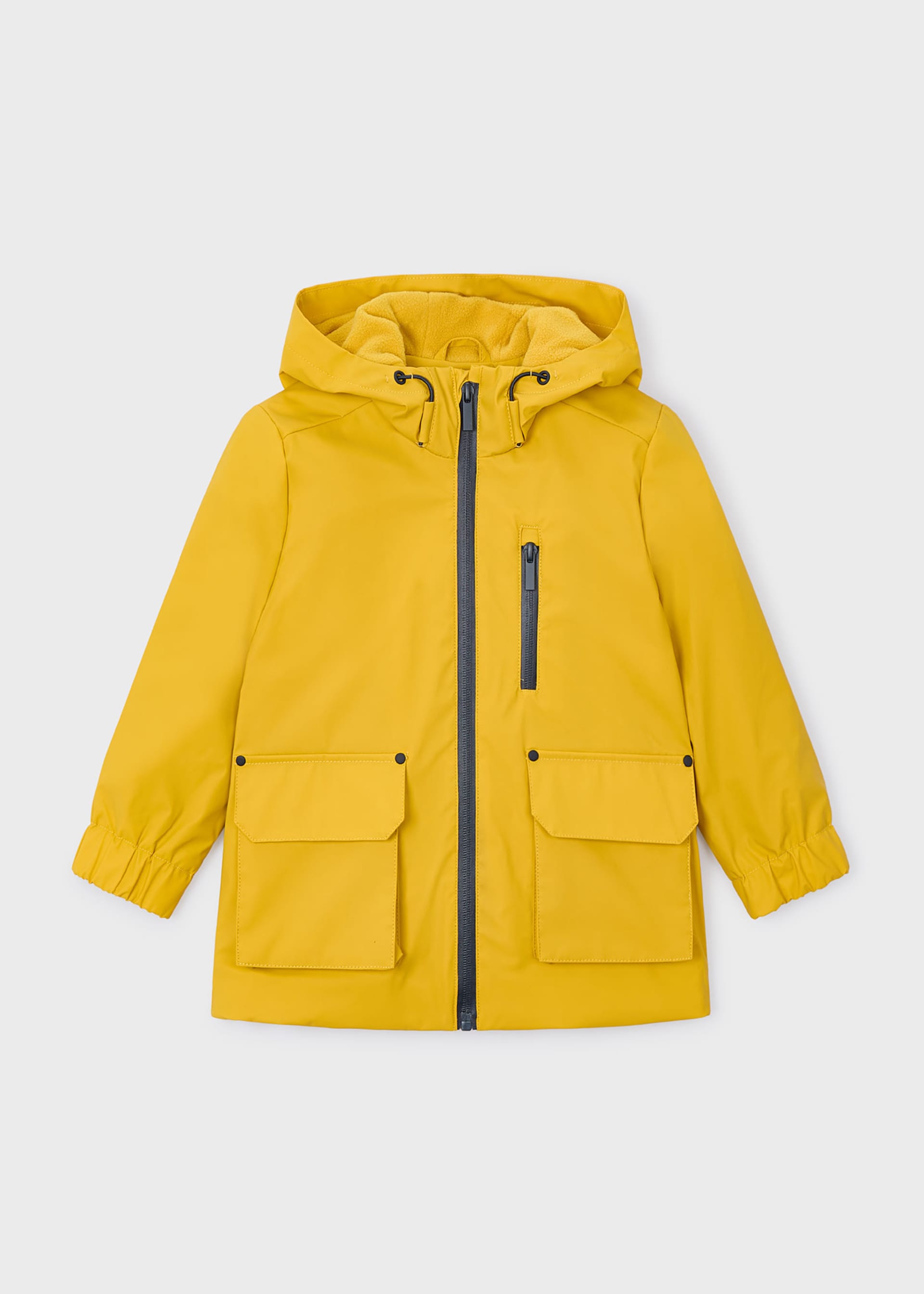 A2Z 4 Kids® PU Raincoat Jacket – Mustard Waterproof Parka With Hood – Kids Sizes 5-13