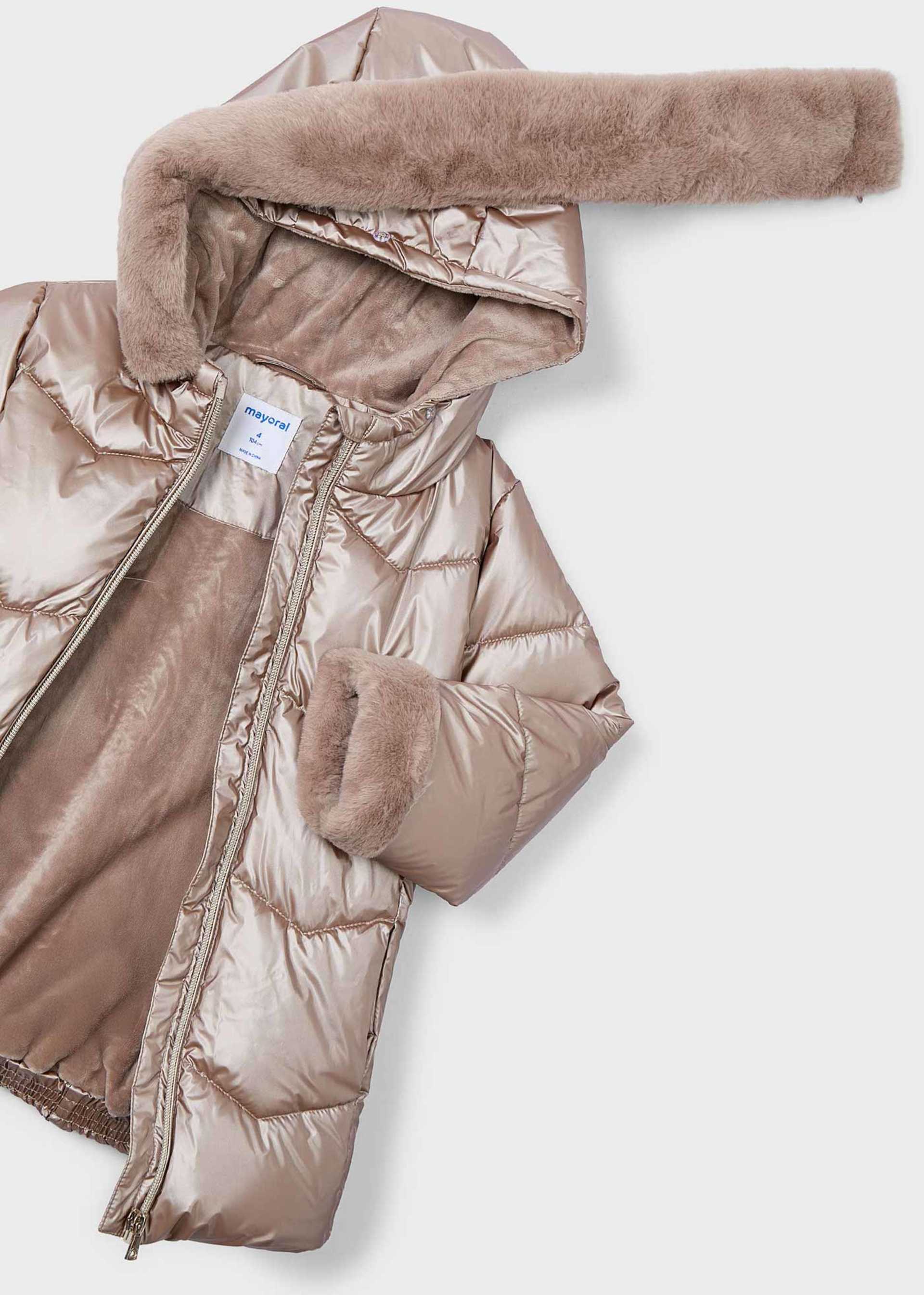 Manteau métallisé avec ceinture fille Manteau métallisé avec ceinture fille