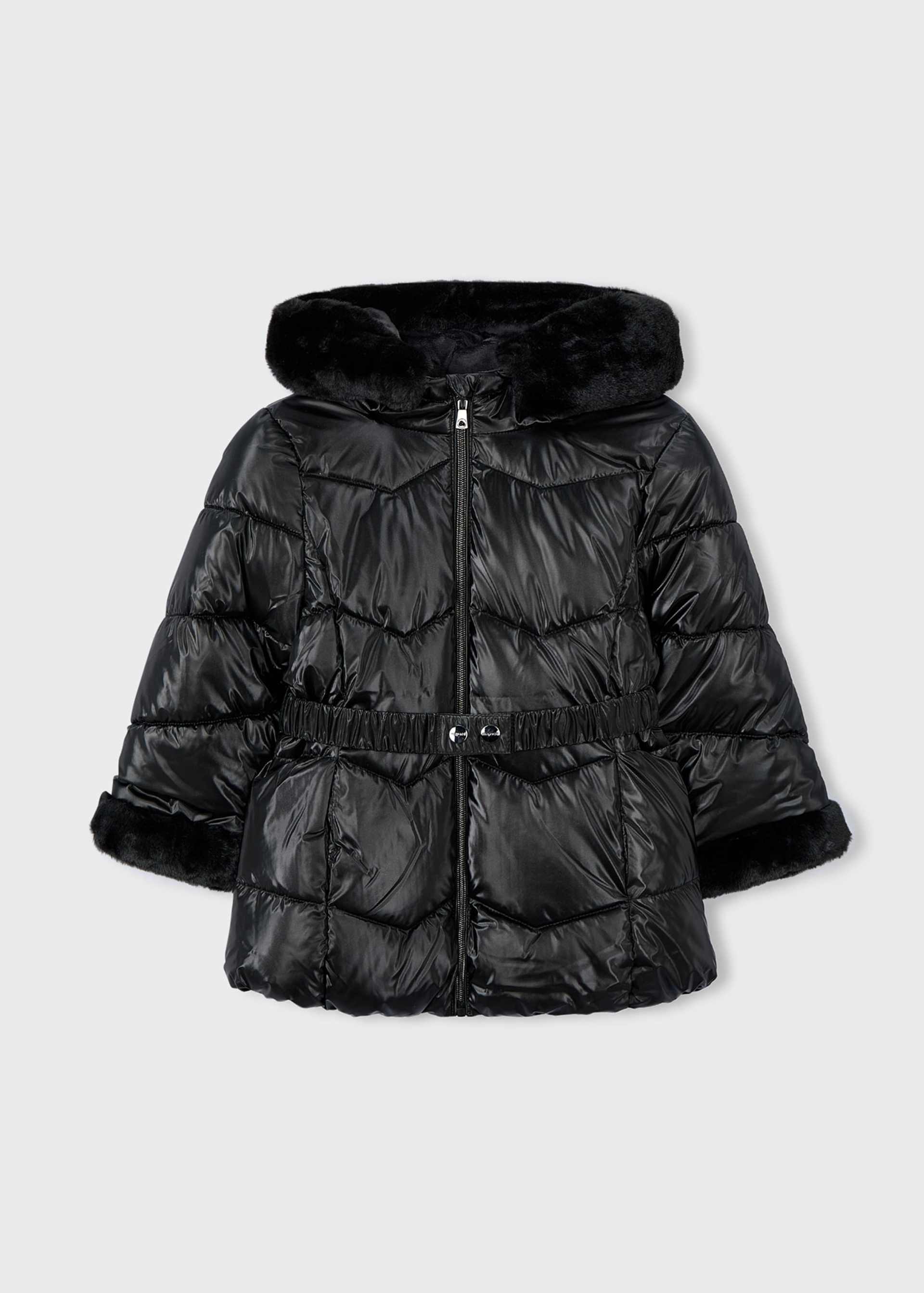 Winterjacke metallisiert Gürtel Mädchen Winterjacke metallisiert Gürtel Mädchen
