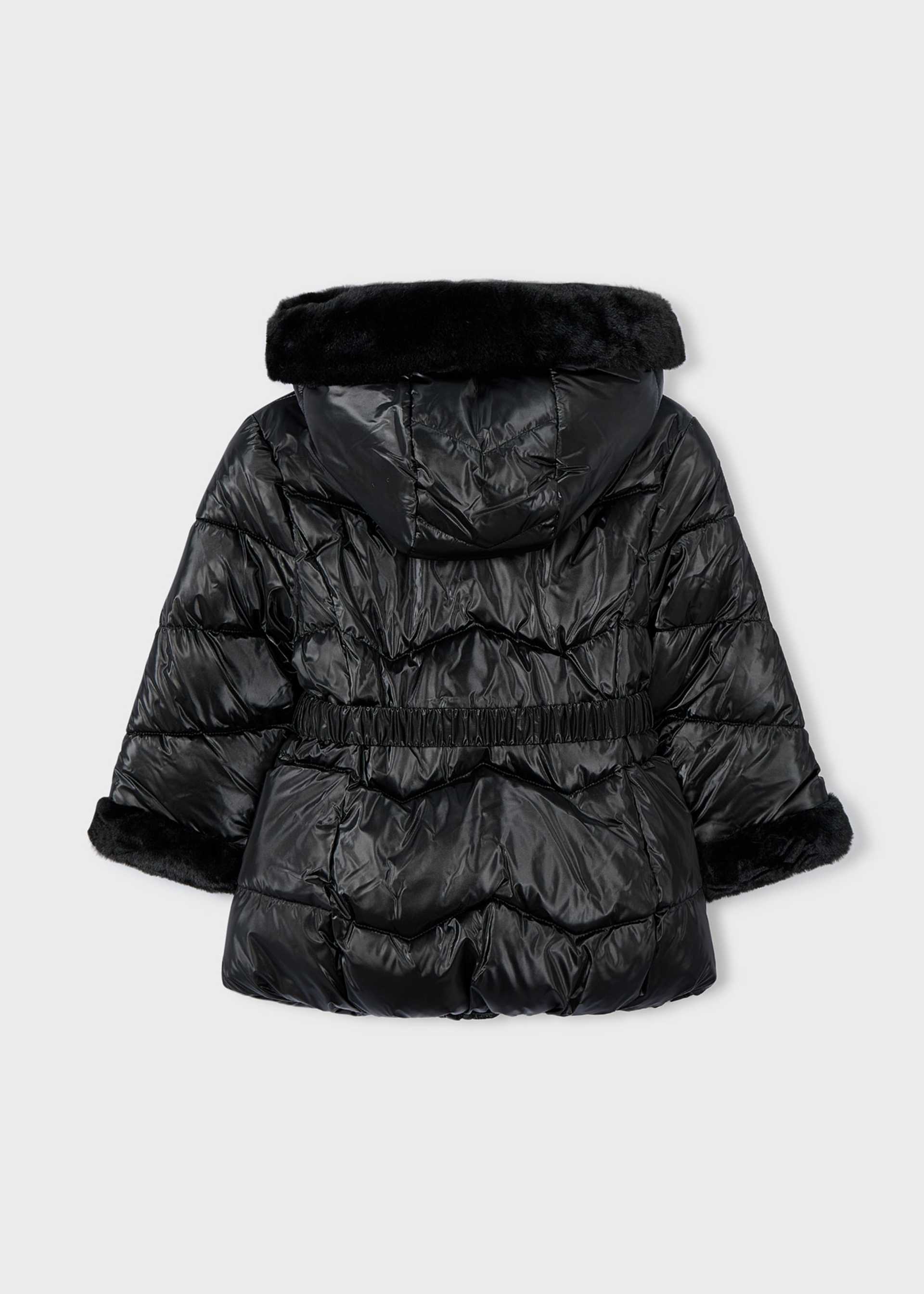 Manteau métallisé avec ceinture fille Manteau métallisé avec ceinture fille