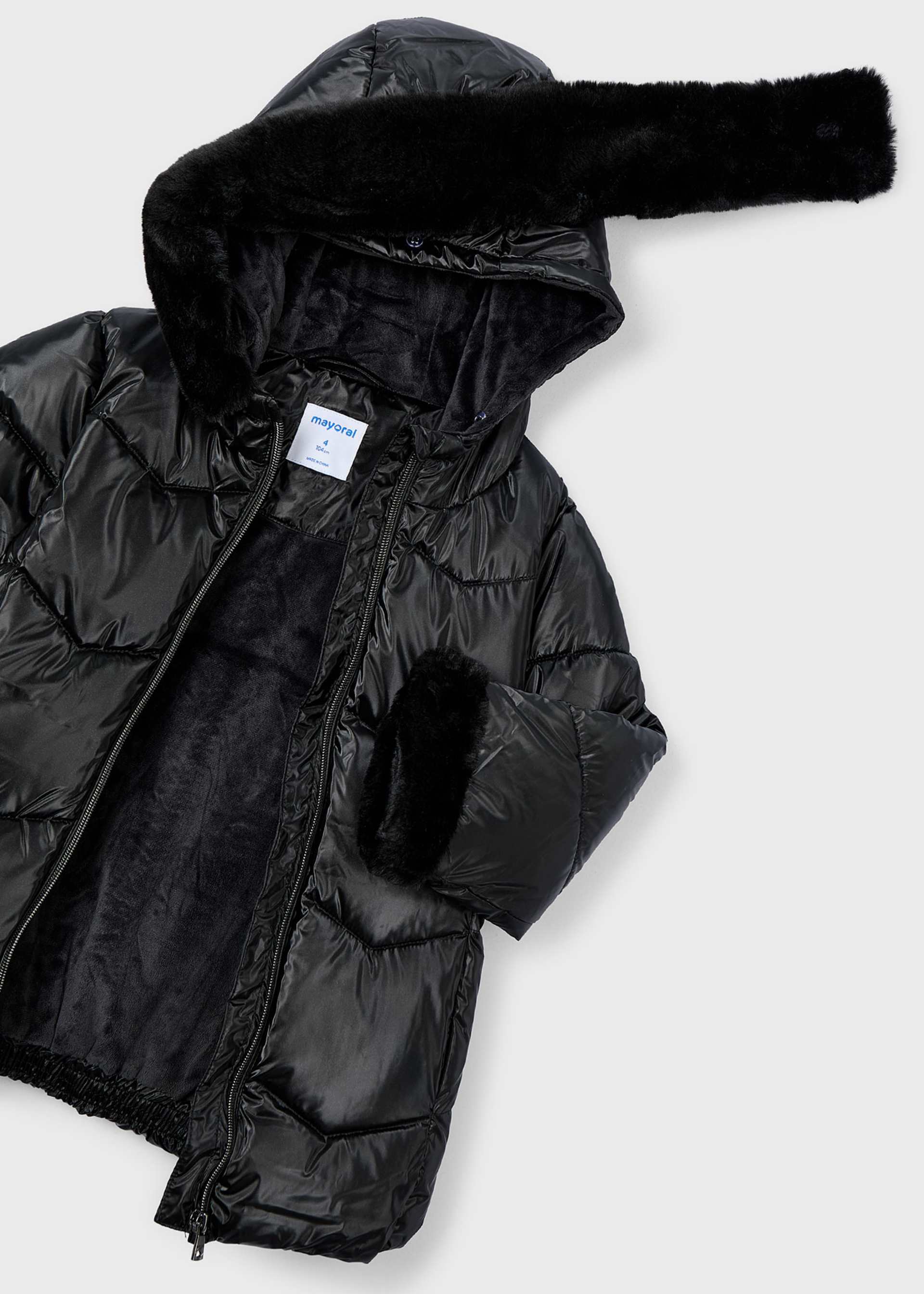 Girl Metallic Belted Puffer Jacket Girl Metallic Belted Puffer Jacket