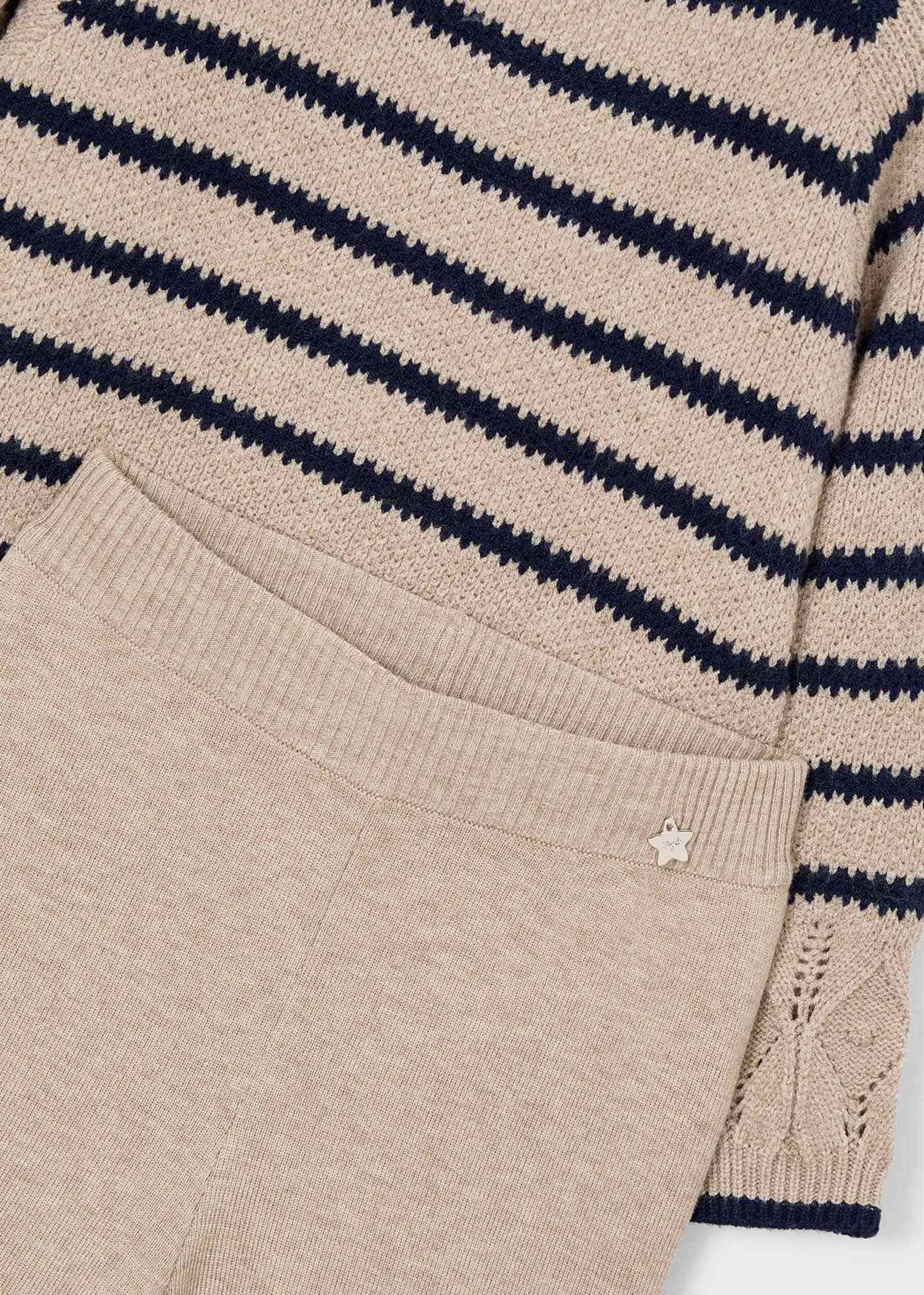 Conjunto pantalón y suéter rayas niña