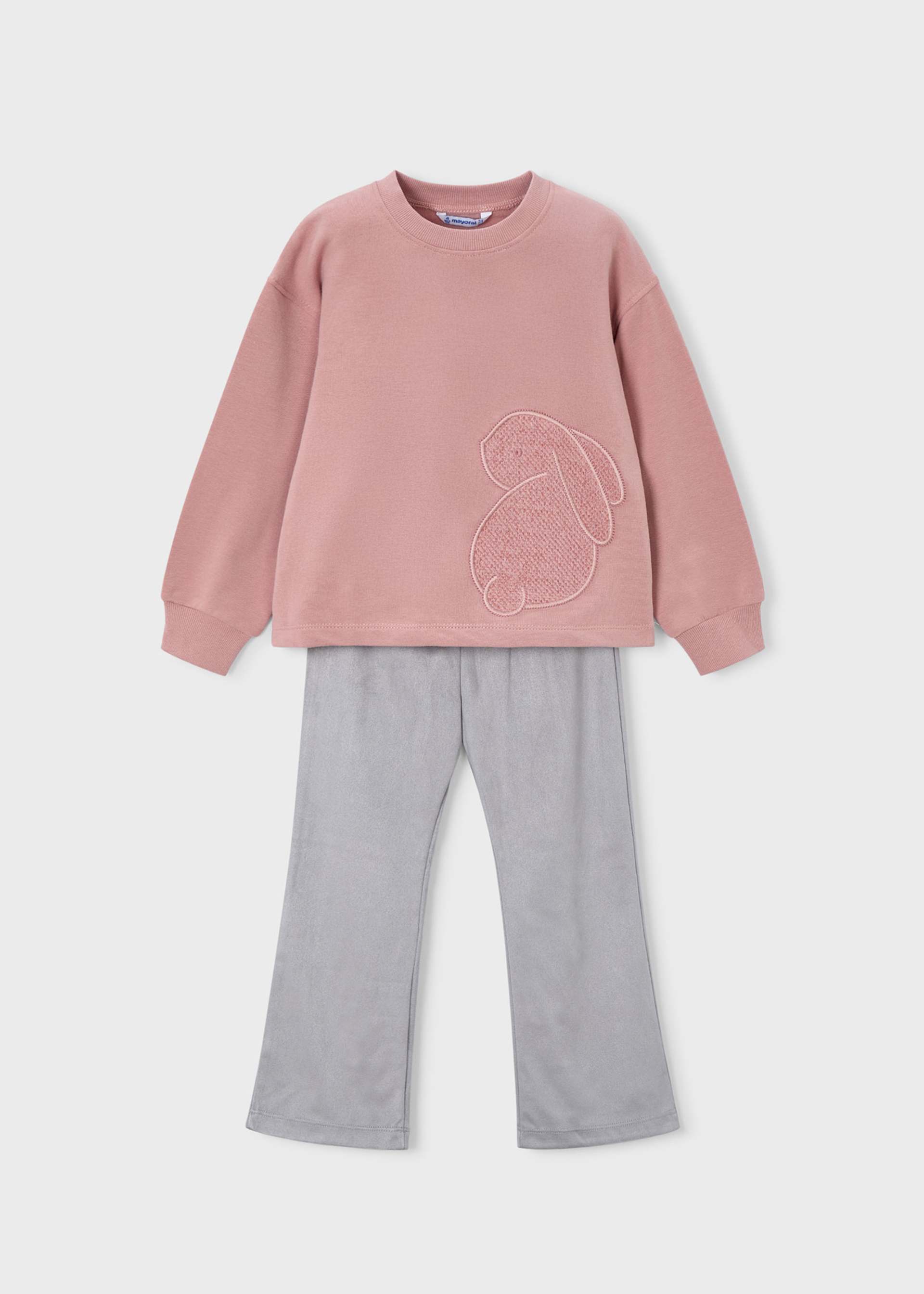 Conjunto legging y sudadera bordado niña