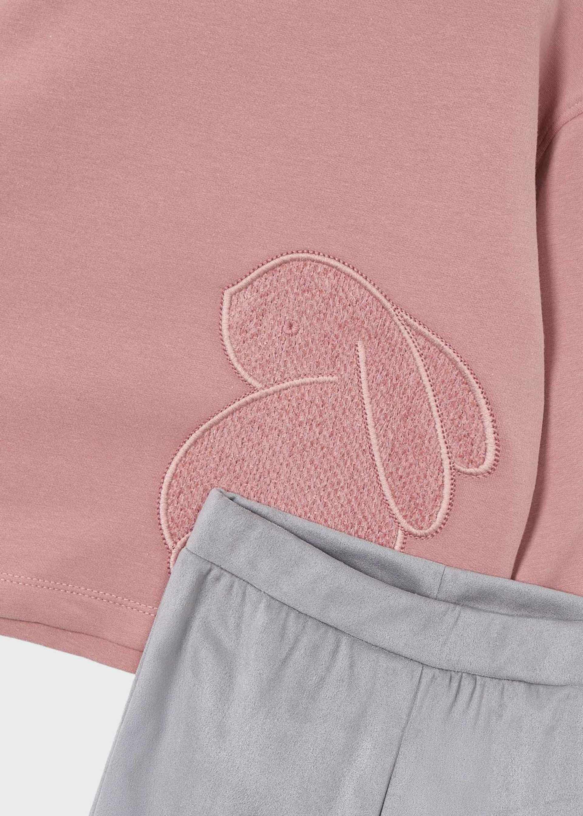 Conjunto legging y sudadera bordado niña