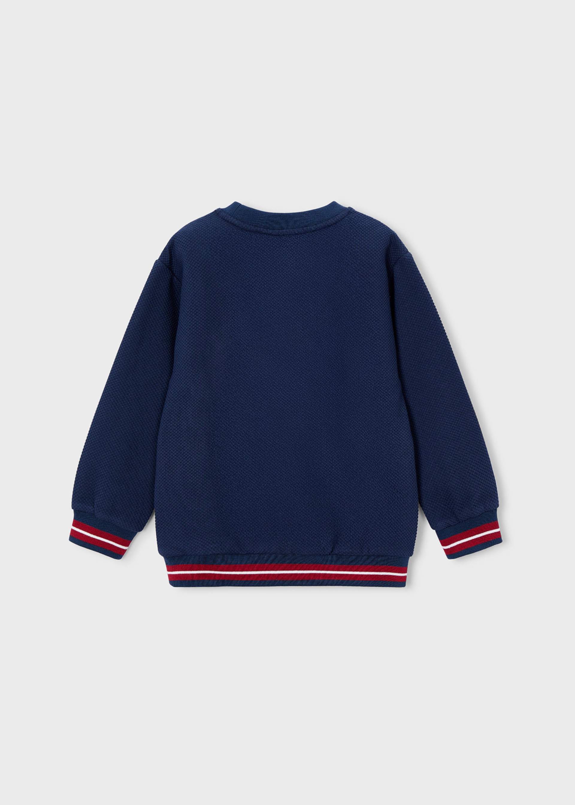 Sweatshirt bestickt strukturiert Jungen