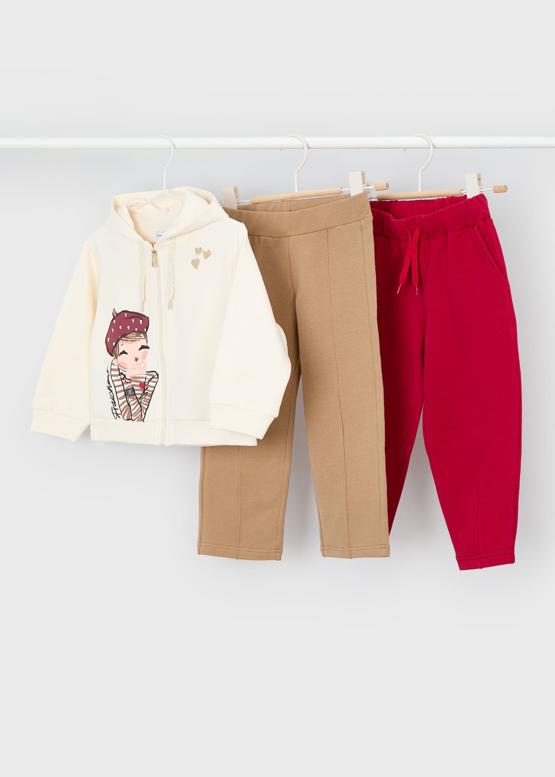 Girl Printed Jacket with 2 Pants