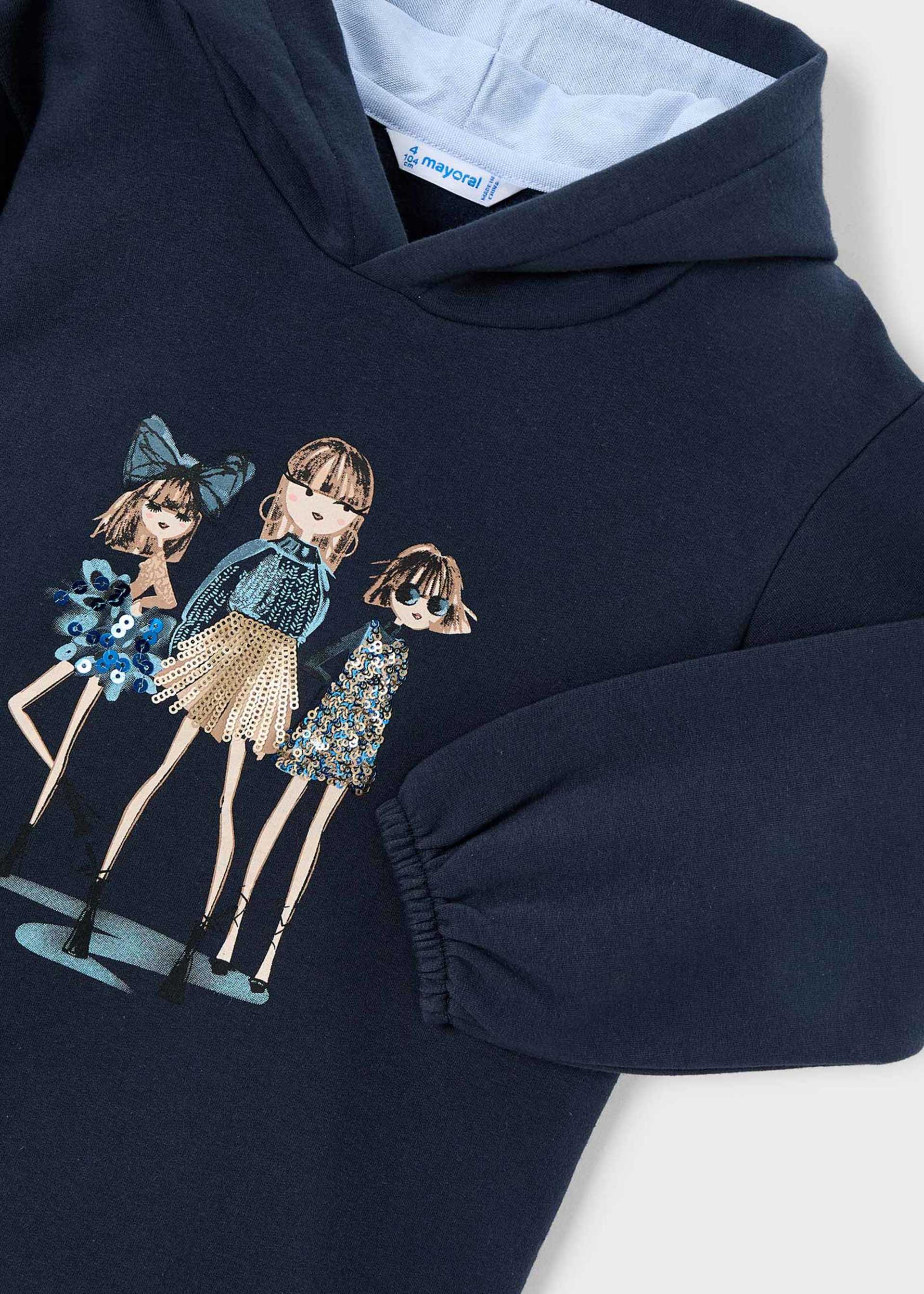 Robe en molleton à capuche fille