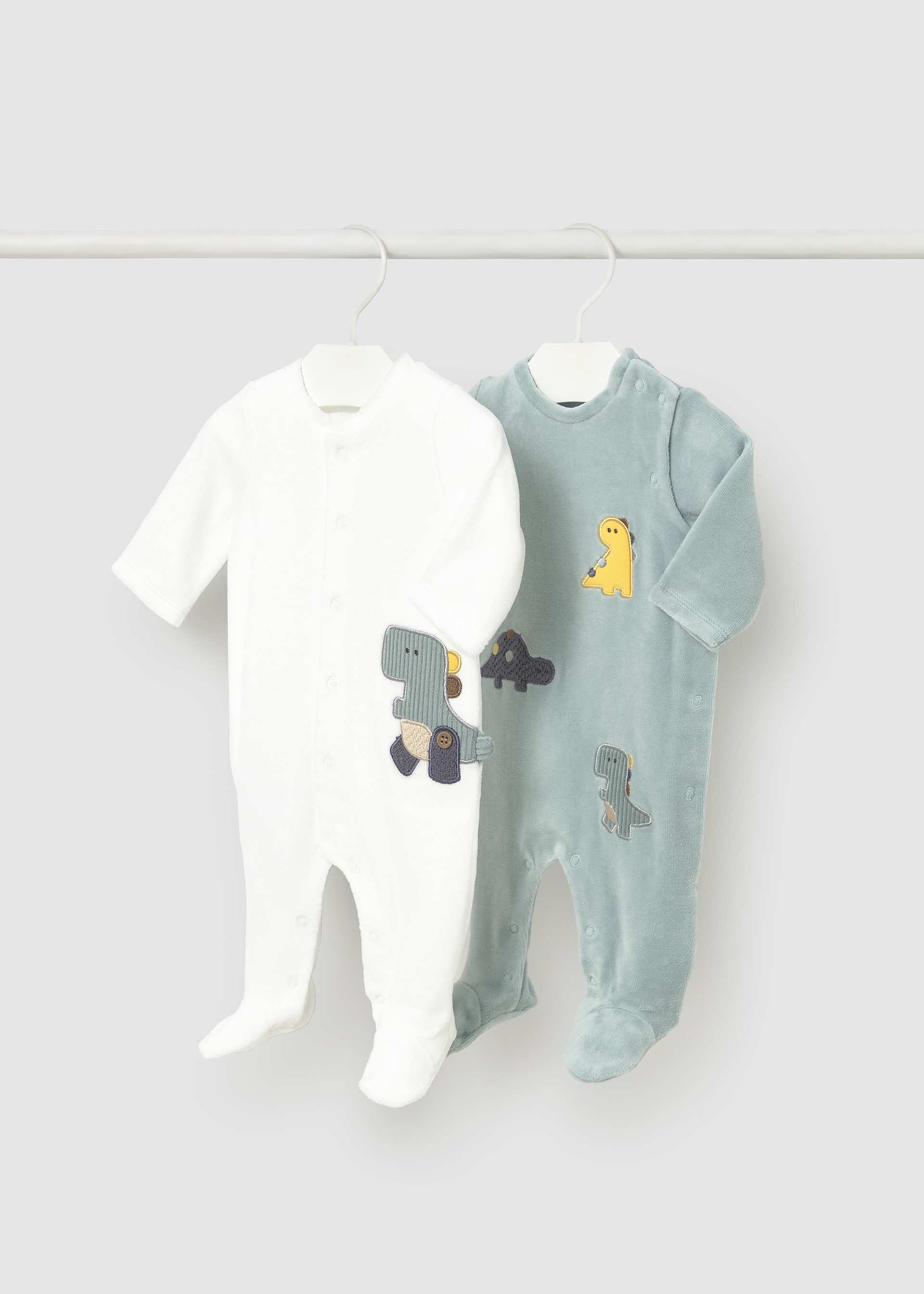 Newborn set of 2 rompers with feet Newborn set of 2 rompers with feet