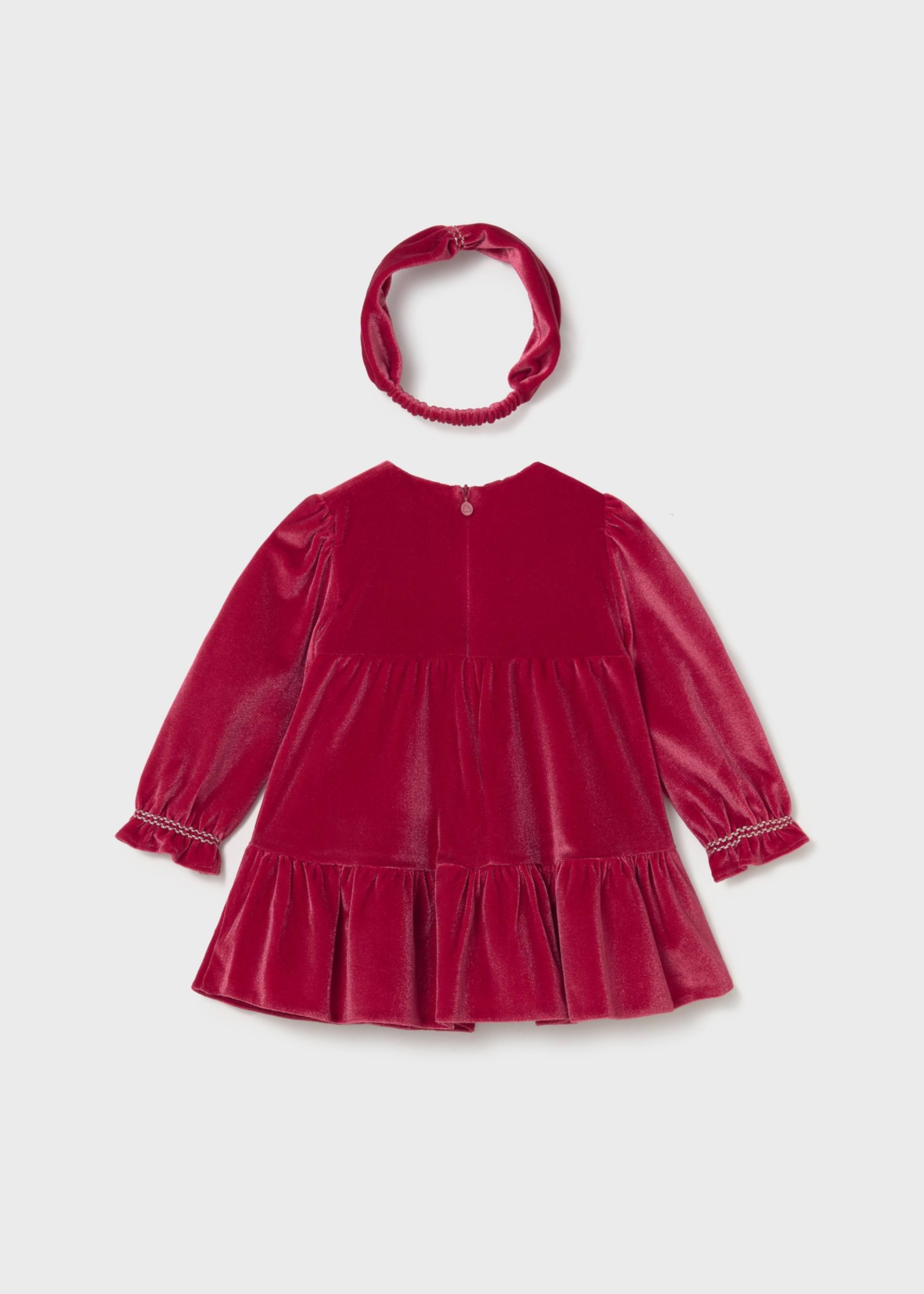 Baby velvet dress with headband
