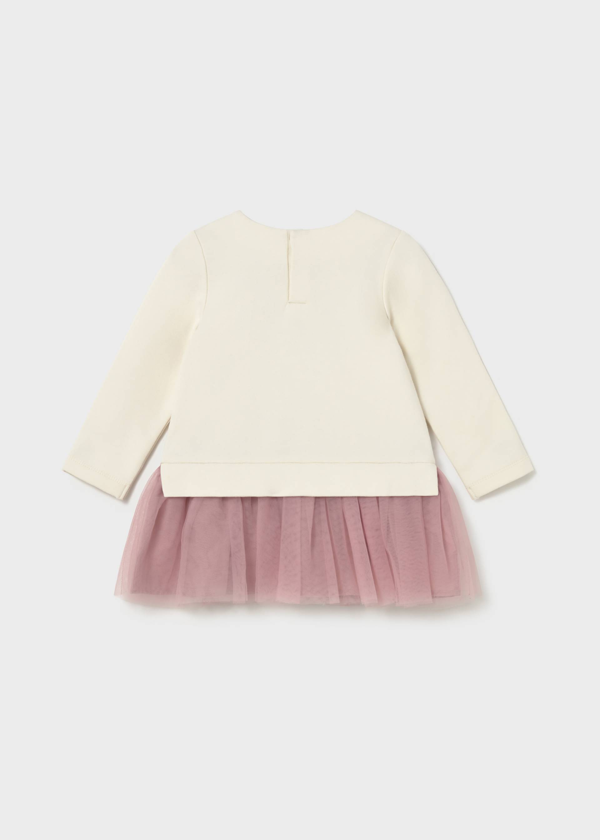 Vestido felpa y tul bebé