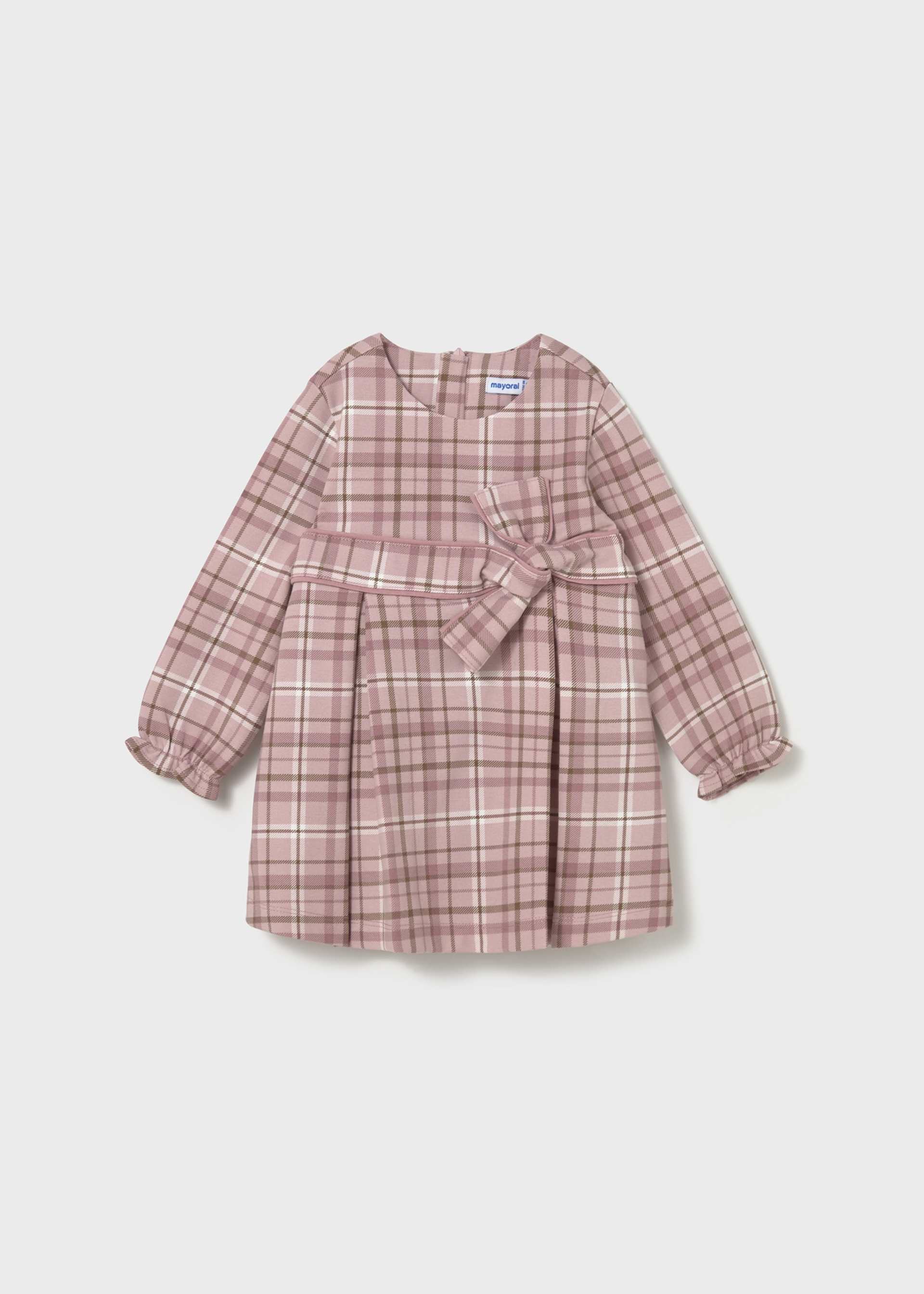 Baby plaid knitted dress