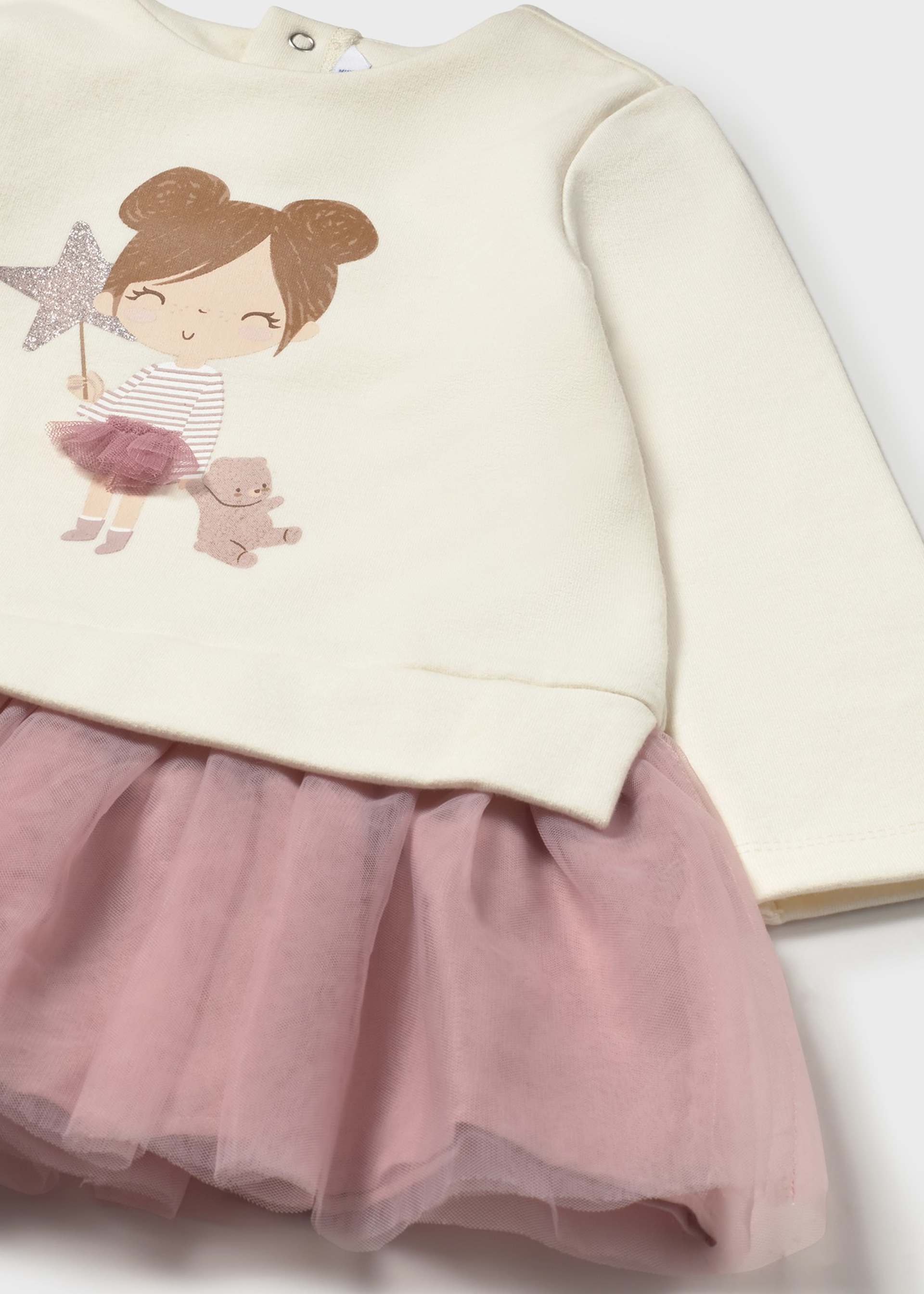 Vestido felpa y tul bebé
