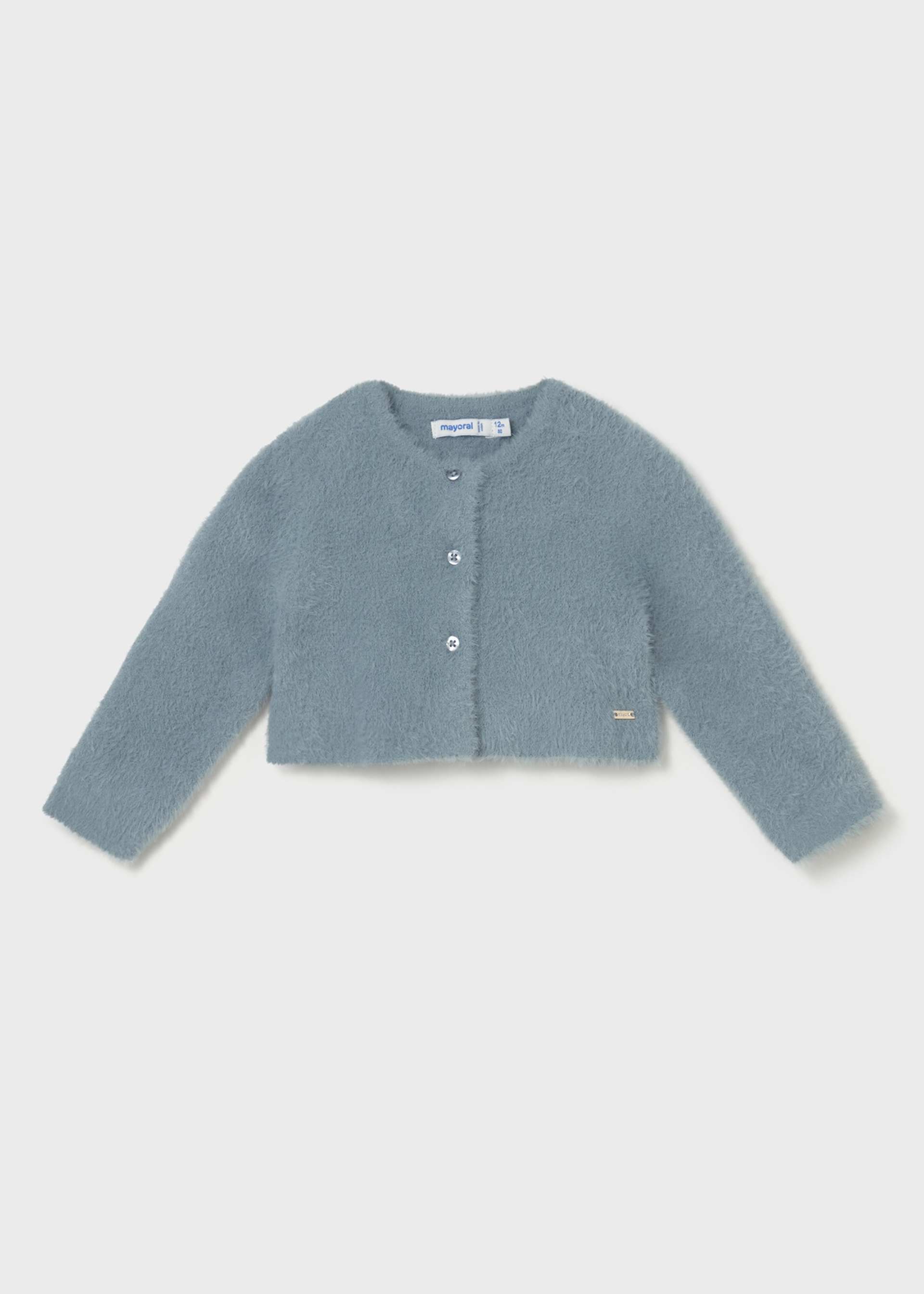 Baby fluffy knitted cardigan