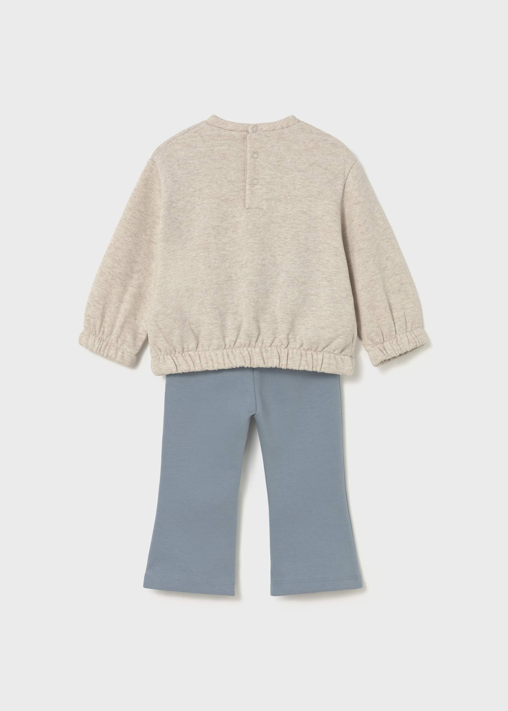 Set Leggings mit Schlag und Sweatshirt Baby